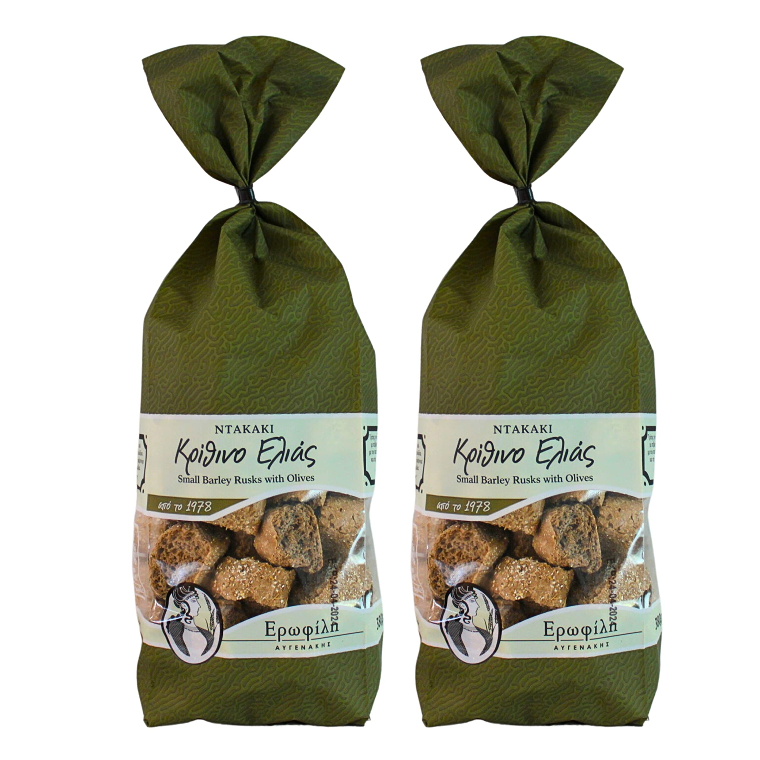 Erofili Small Barley Rusks with Olives - 760g (Pack of 2) 1