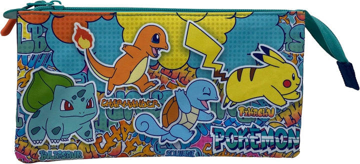 CYPBRANDS Unisex Kid's Pokémon Triple Pencil Case - Adaptable to Trolley Backpacks