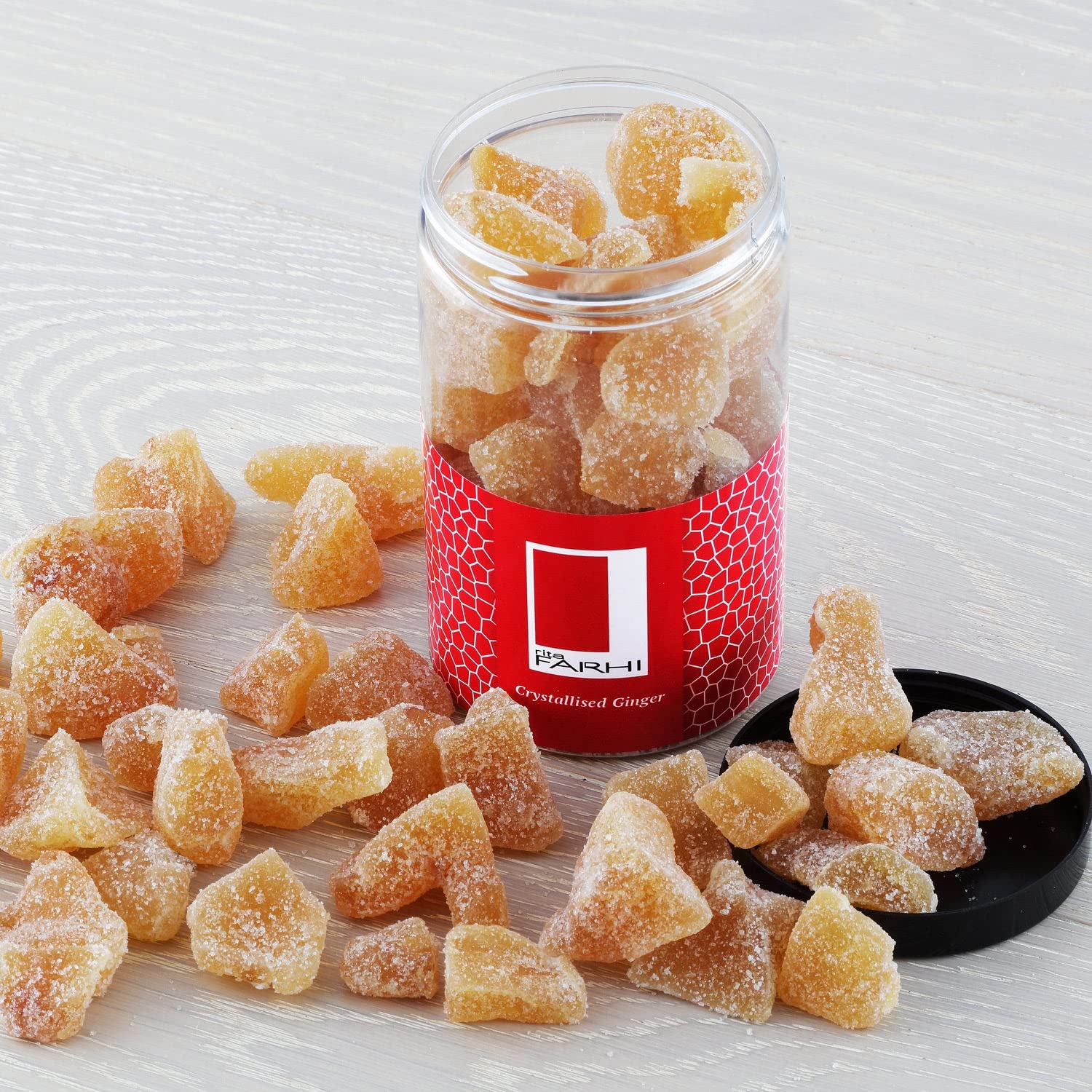 Rita Farhi Crystallised Ginger in Luxury Gift Jar | Sweet & Spicy Ginger Sweets 2