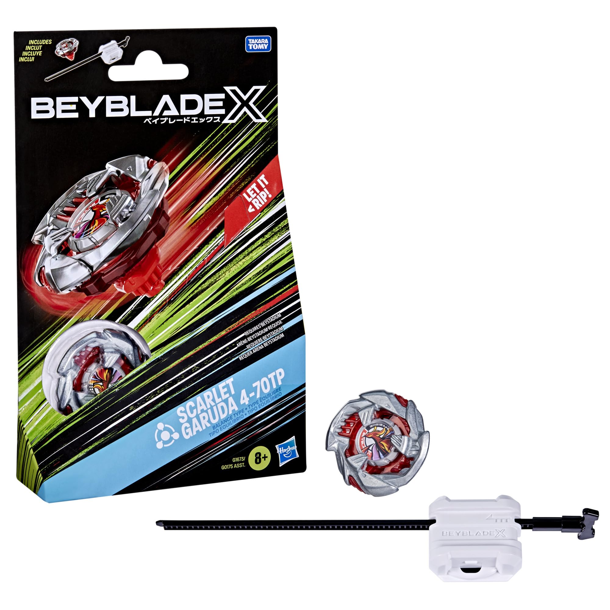 Beyblade Scarlet Garuda 4-70TP BX Starter Pack Top and Launcher | Right-Spin Balance Type 1