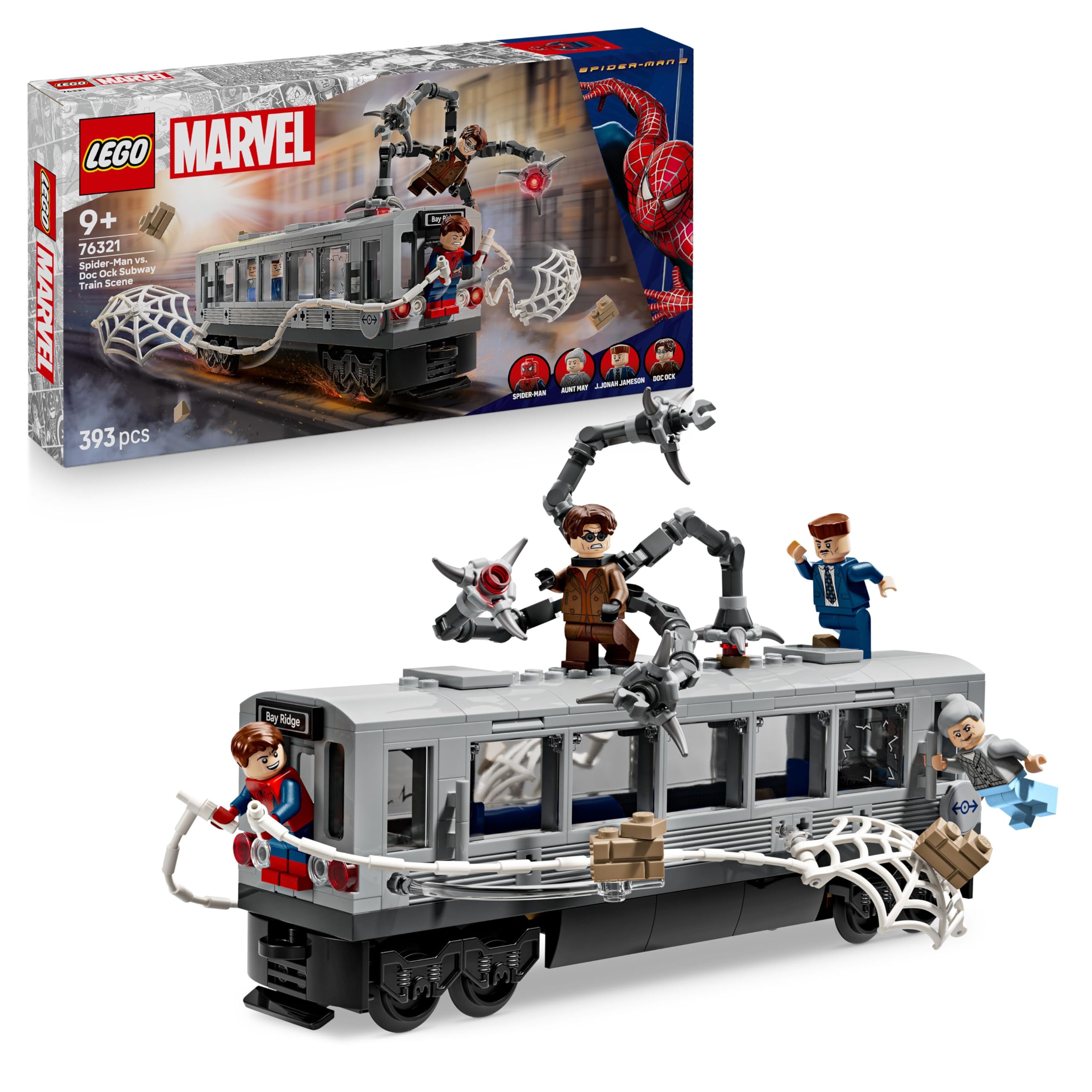 LEGO Marvel Spider-Man vs. Doc Ock Subway Train Scene Building Set | 9+ Years