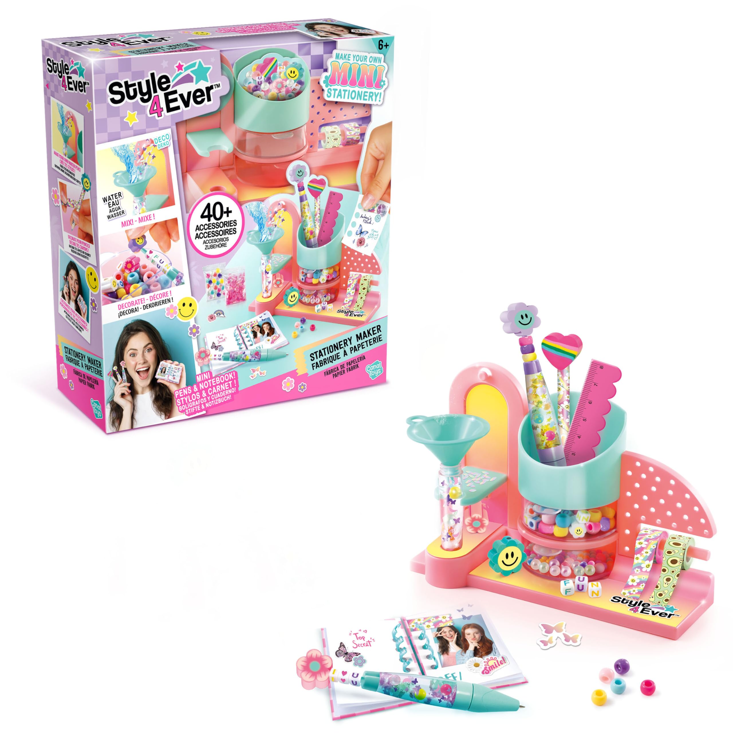Canal Toys Mini Stationery Factory Set - Create & Customize Pens, Pencils & Notebooks 1