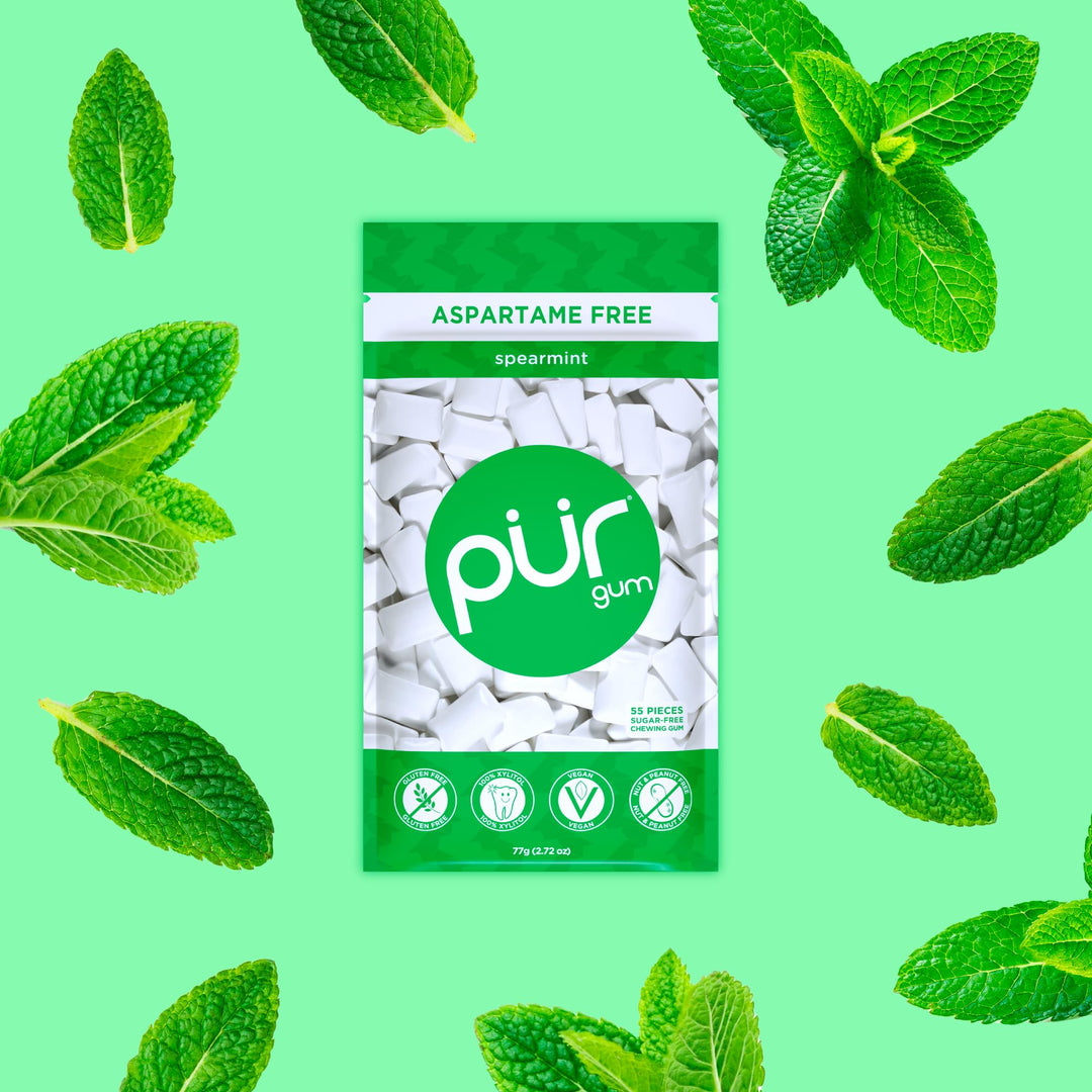 PUR - Spearmint Sugar-Free Chewing Gum (55 Pieces)