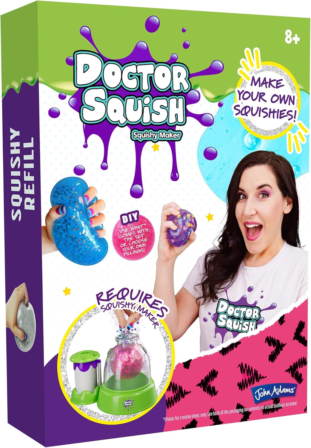 John Adams Doctor Squish Squishy Maker Refill Pack | DIY Squishy Kit with Slime Powder, TPR Squishies, Sparkles & Confetti for Creative Play 1