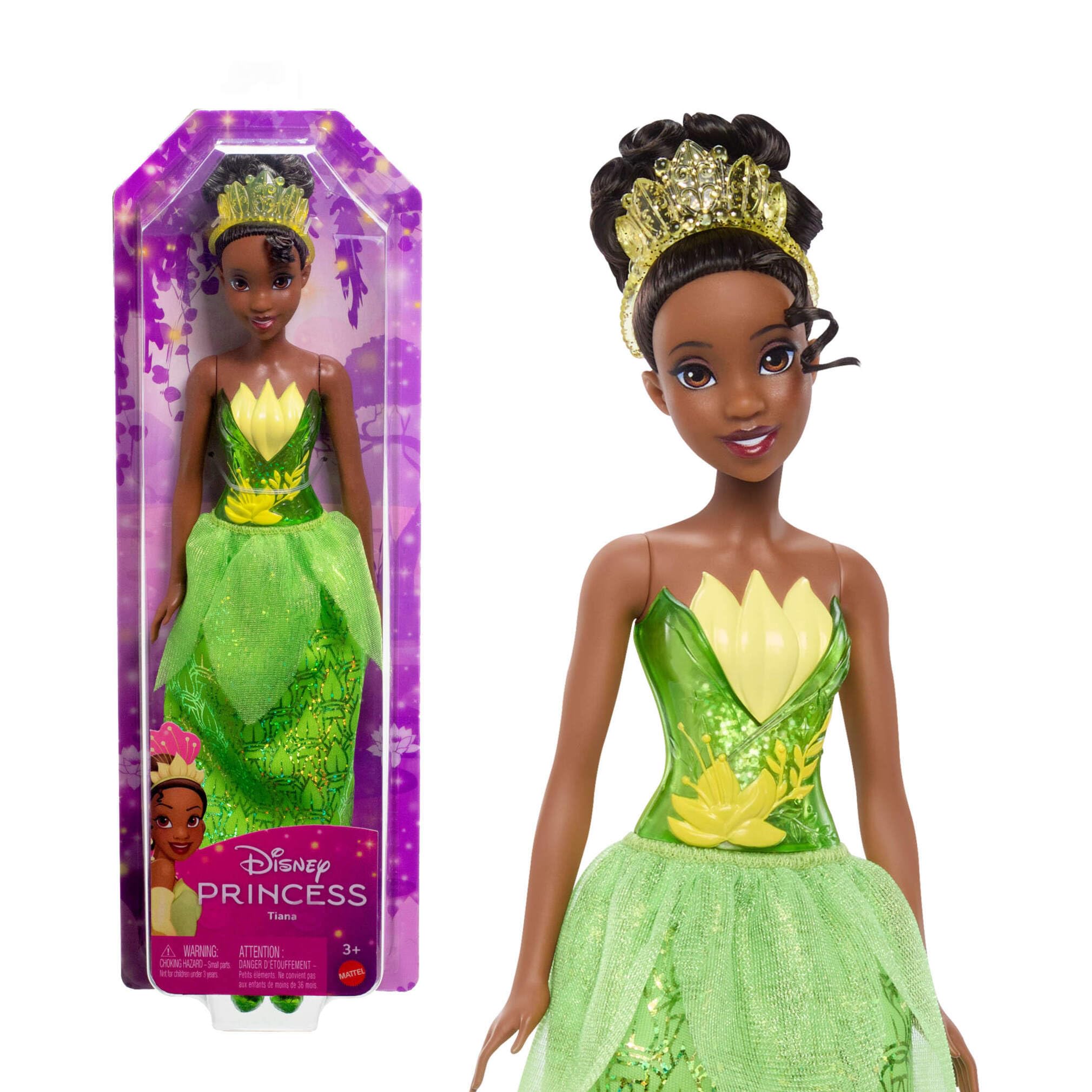 Mattel Disney Princess Tiana Fashion Doll with Sparkling Clothing and Accessories | HLW04