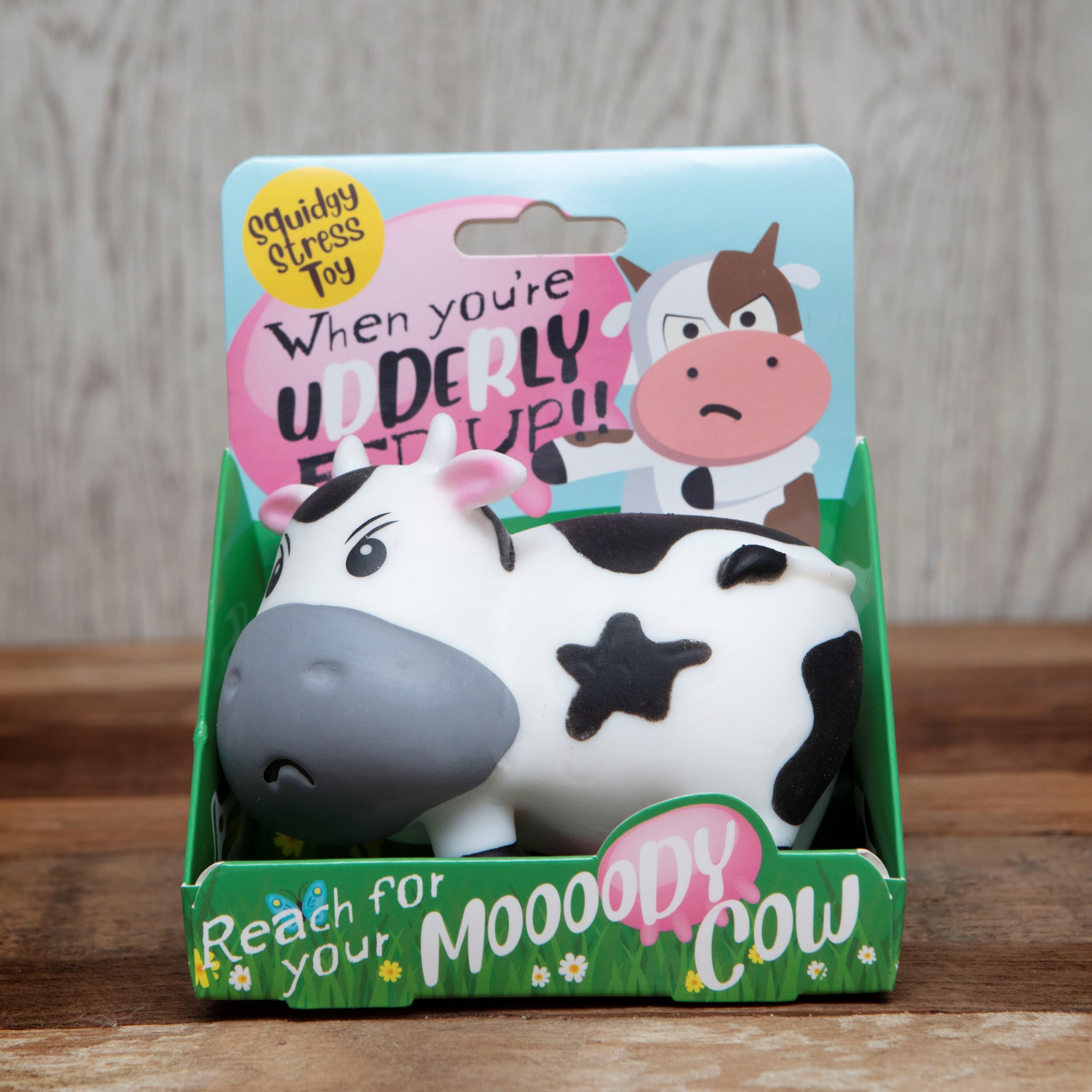 Boxer Gifts Moody Cow Stress Toy - Silicone Squeeze Toy | 40x90x100mm | Ages 3+