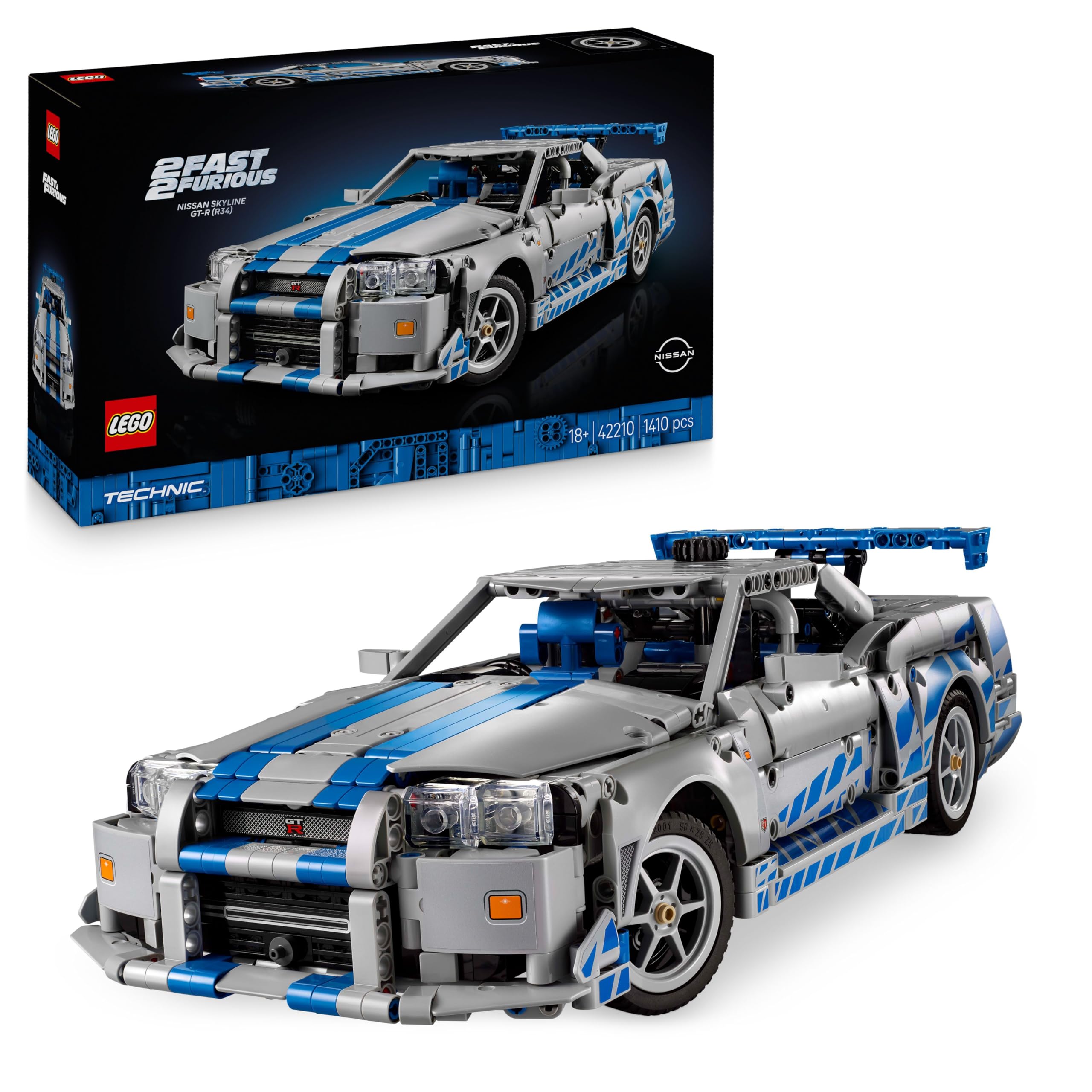 LEGO Technic 42210 2 Fast 2 Furious Nissan Skyline GT-R (R34) Model Kit | Age 18+