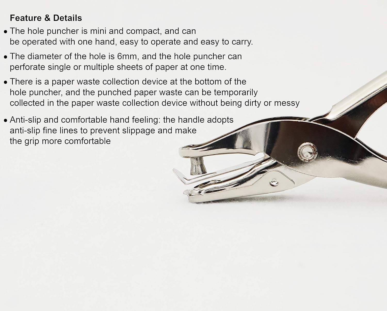 Brillaint Style Single Hole Punch Single Hole Pliers Punch One Hole Chrome Metal 7