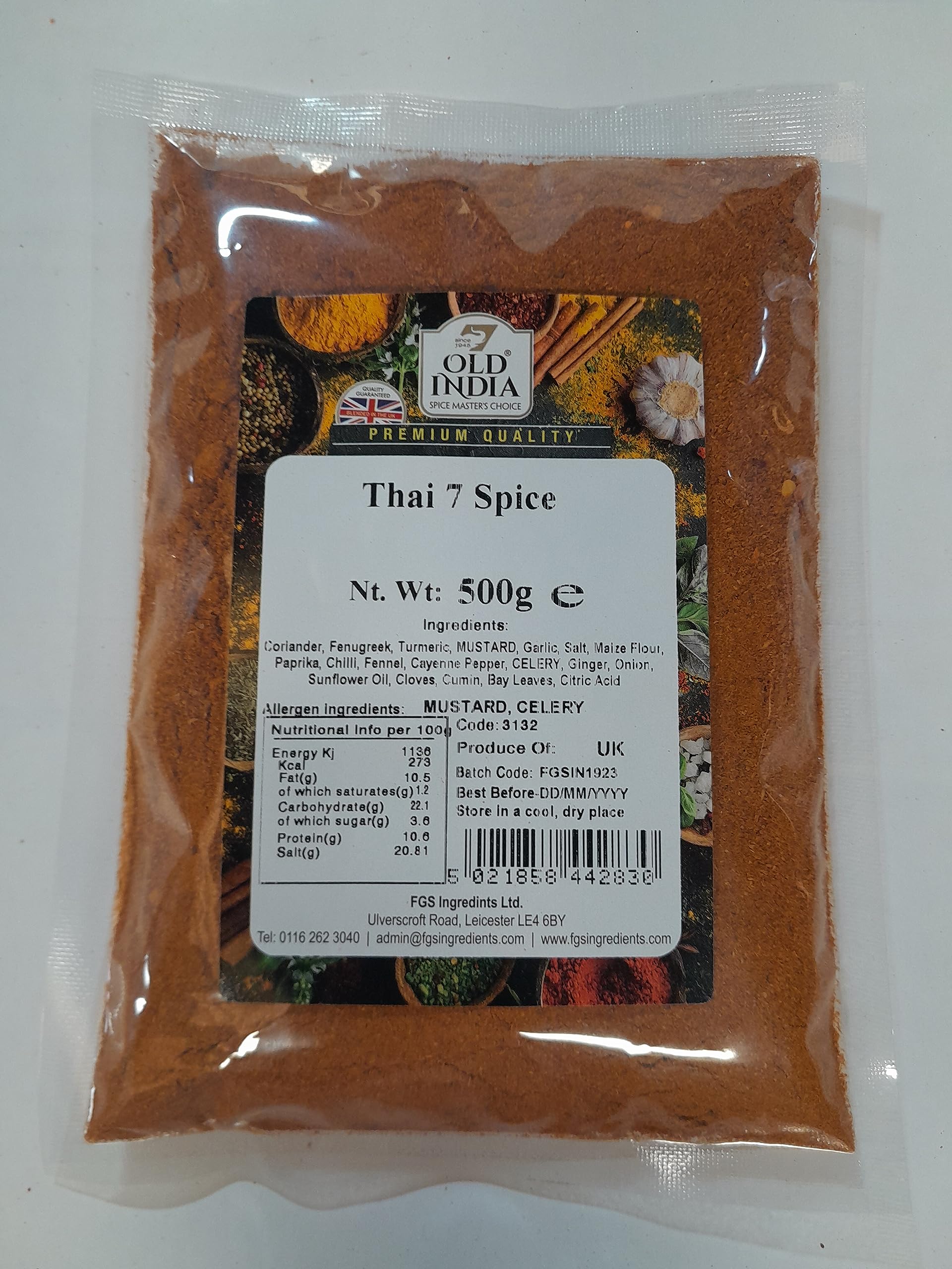 Old India Thai 7 Spice Powder - 100% Natural Indian Seasoning | 500g Bag