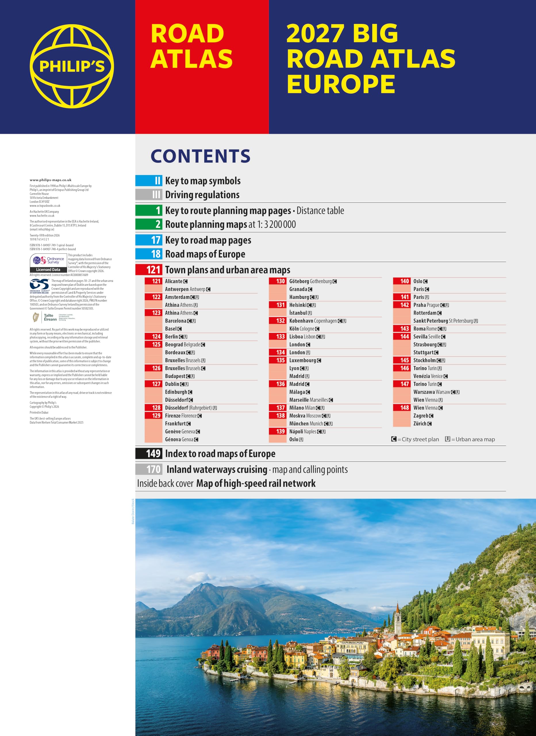 Philip's 2027 Big Road Atlas of Europe - Easy-Read Mapping | A3 Spiral Edition 2