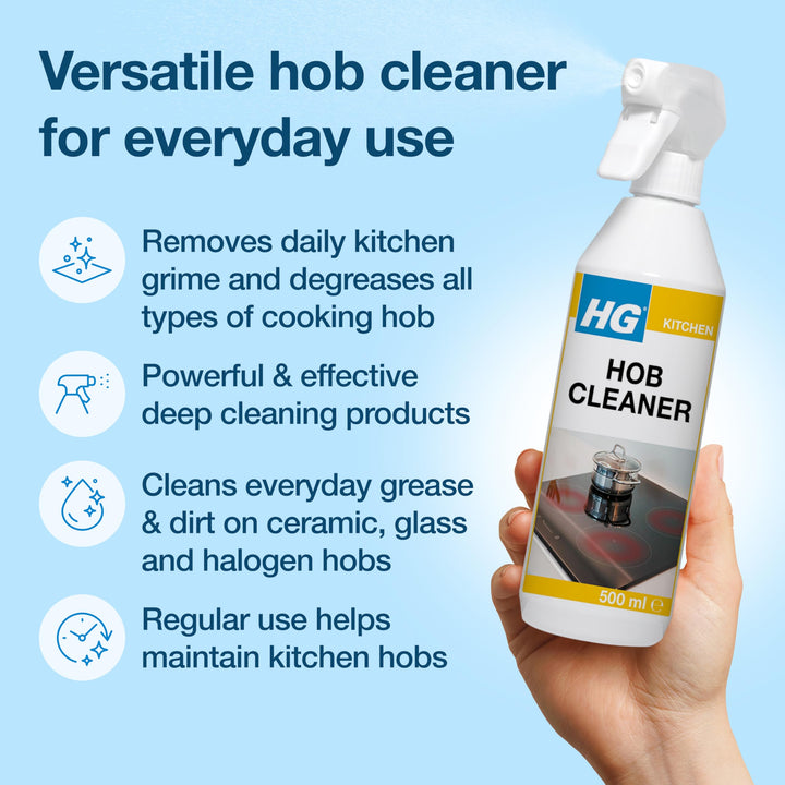HG - Hob Cleaner for Everyday Use, Induction & Glass Ceramic Cooktop Spray, 500ml