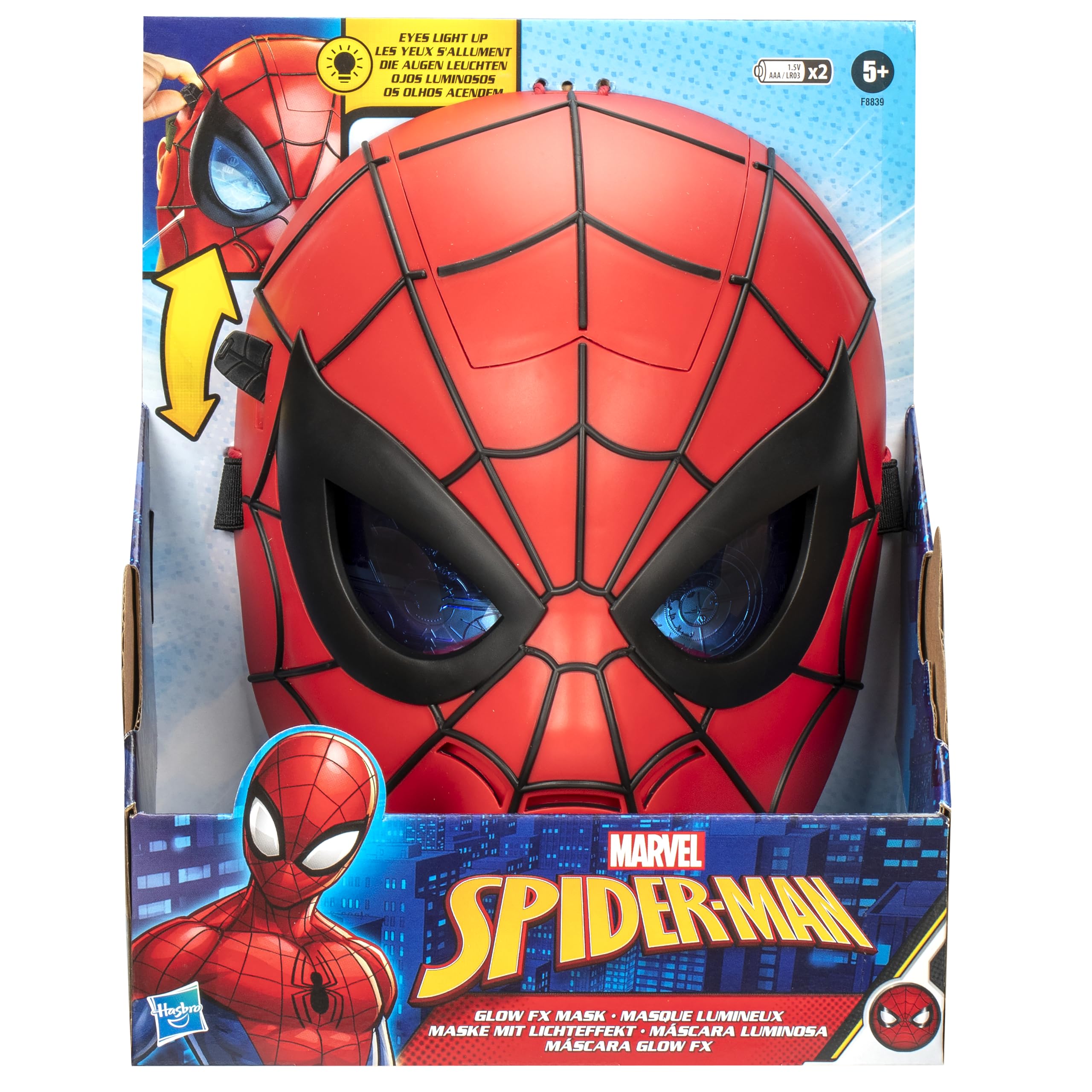 Hasbro SPIDER-MAN Glow FX Mask - Light-Up Lenses | Ages 5+ | Adjustable Fit