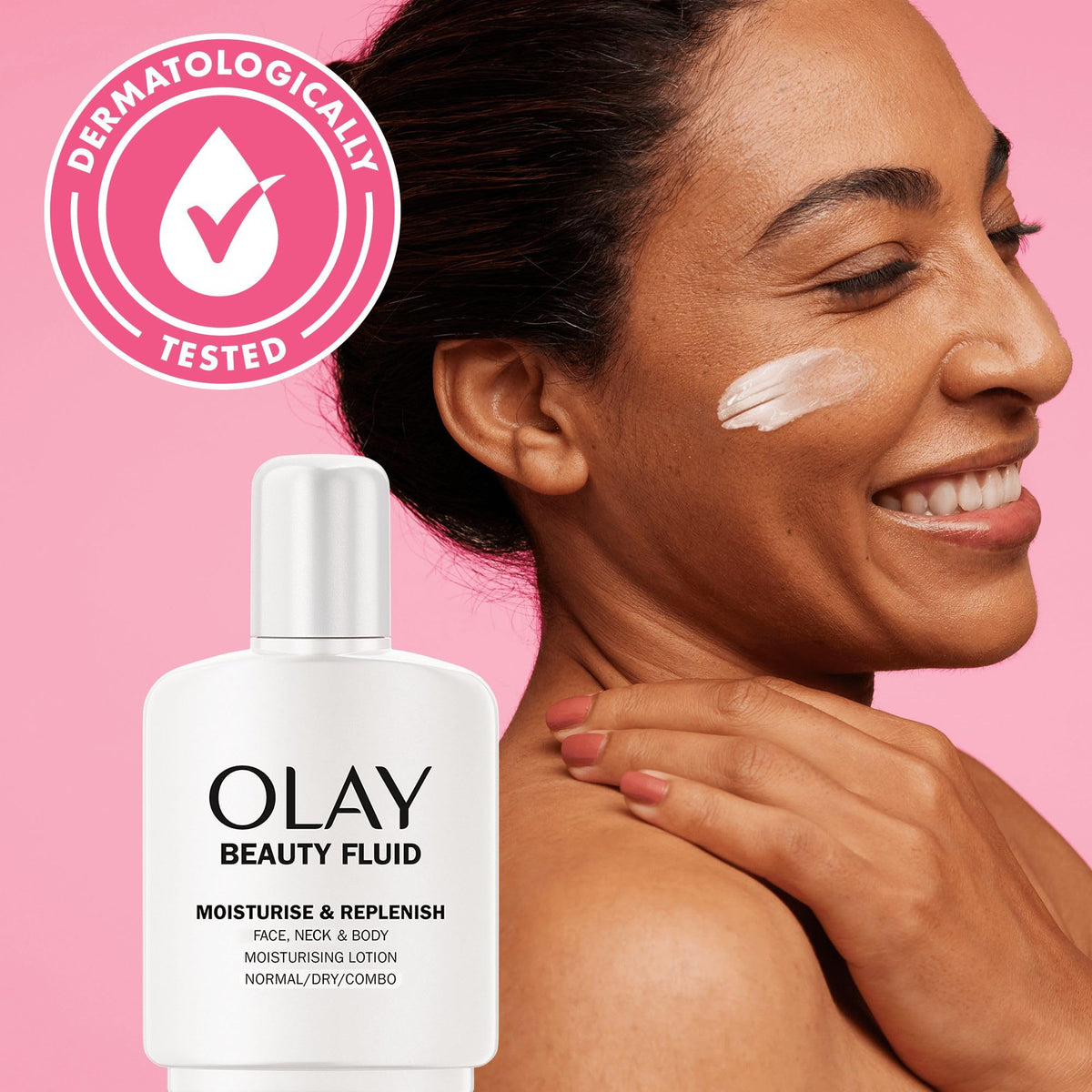 Olay Beauty Fluid Moisturising Lotion - 24 Hour Hydration | Lightweight Formula | 200ml