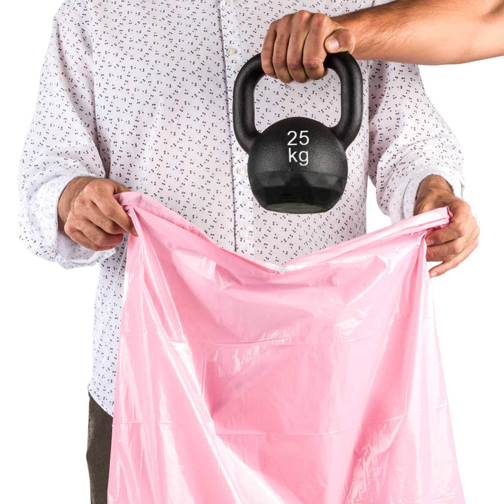 Relevo 30 Litre Scented Bin Liners – Pink Recycled Trash Bags with Drawstring, 45-Pack