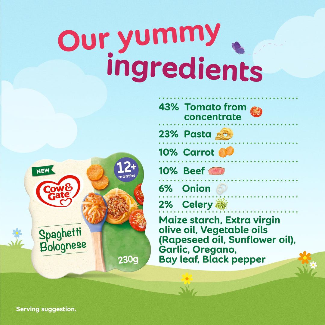 Cow & Gate - Spaghetti Bolognese Baby Food Meal (230g, Pack of 5)