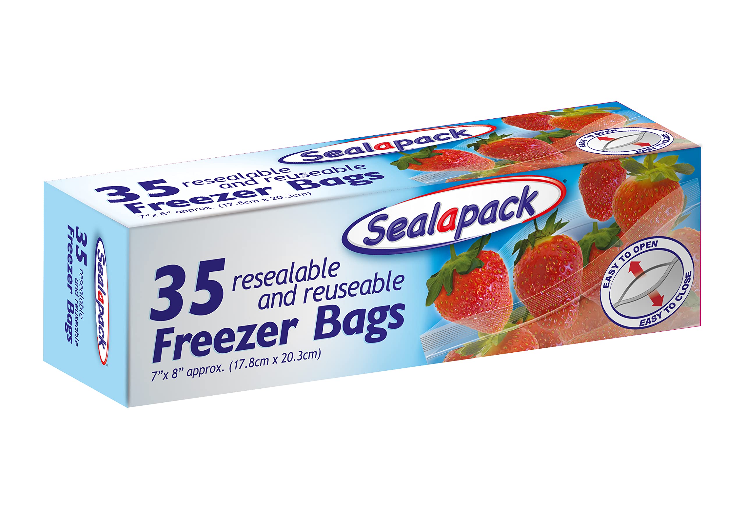 Sealapack Food and Freezer Bags - Resealable & Reusable | 35 Count, Large Size
