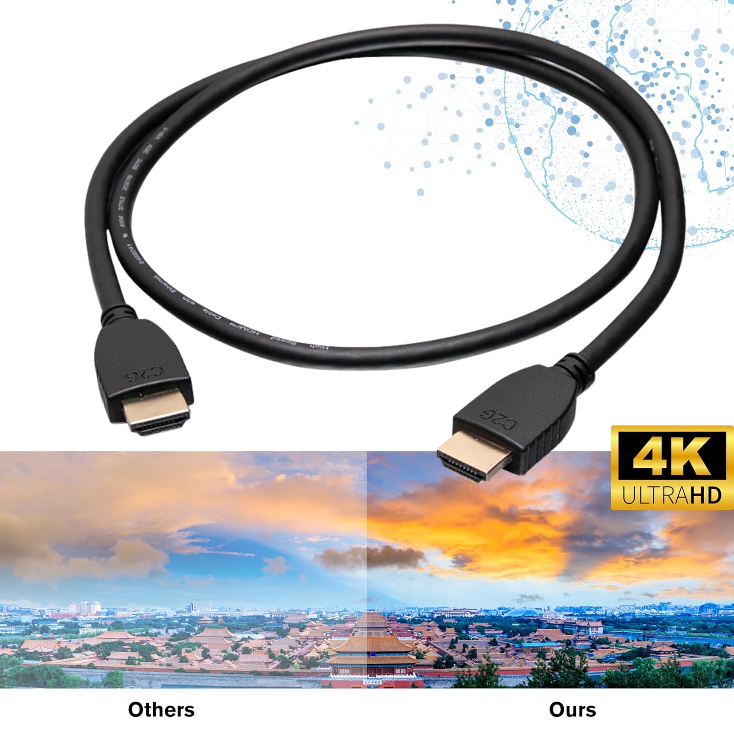 C2G 56783 High Speed HDMI Cable with Ethernet - 4K 60Hz Gold Plated, 2m 5