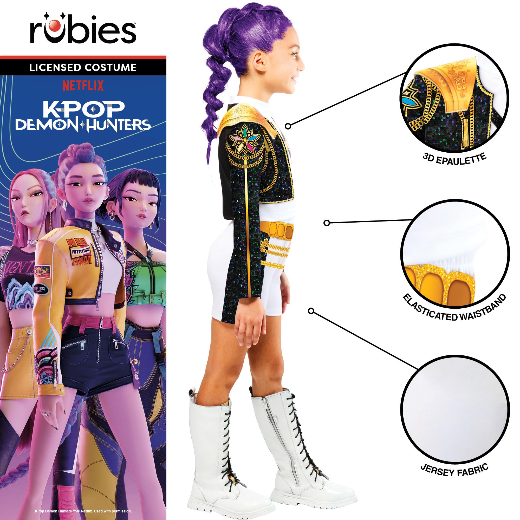 Rubies K-Pop Demon Hunters Rumi Golden Classic Child Costume - Girls, 9-10 Years 3