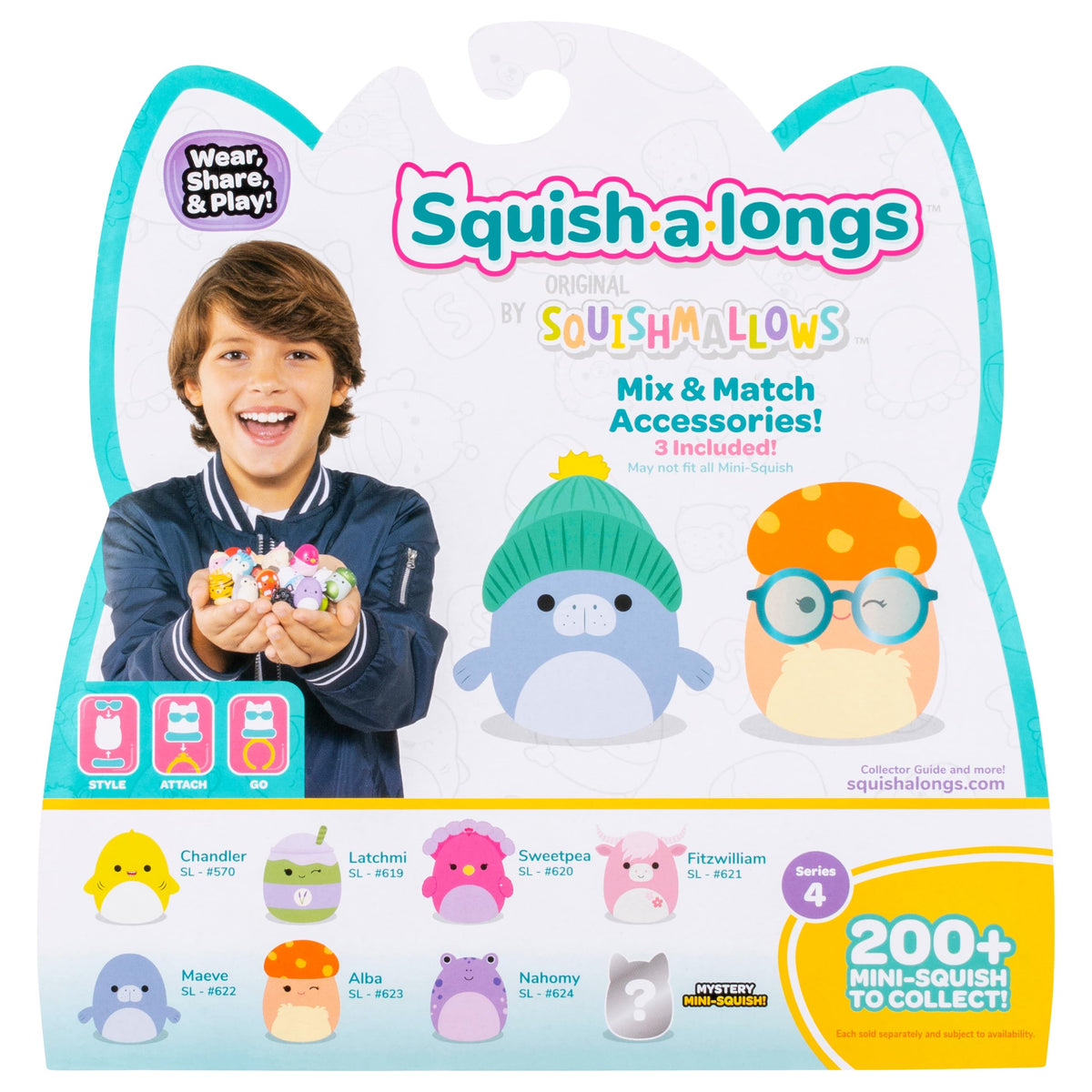 Squish-a-longs Mini-Squish 8-Pack - Wave 4, Style 2, 1-Inch Collectibles