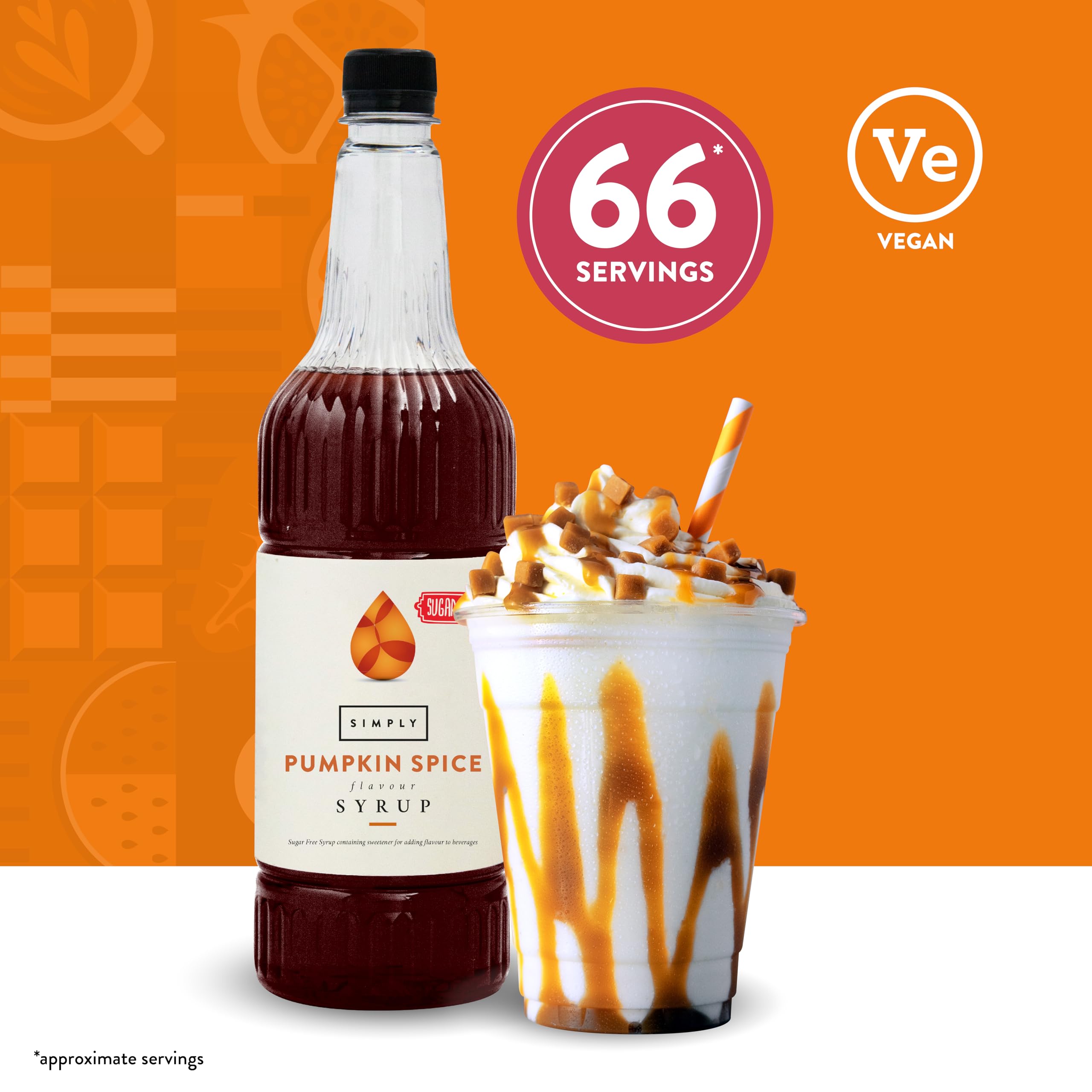 Simply Sugar Free Pumpkin Spice Syrup - 1 Litre Liquid Concentrate | Vegan & Halal Friendly 2