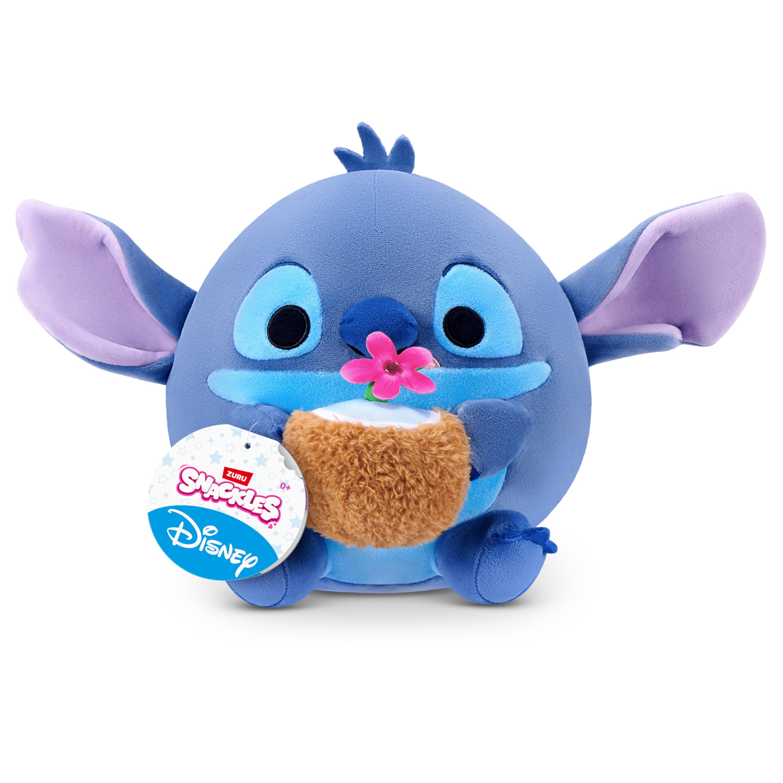Snackles Disney 8-Inch Plush Toy - Stitch & Coconut Water | Ultra-Soft Polyester 1