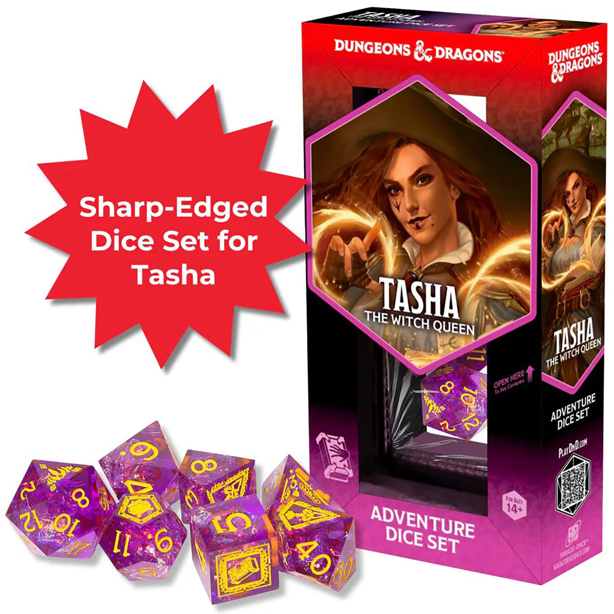 Sirius Dice Tasha the Witch Queen Sharp-Edged Dice Set - 7 Pieces | Officially Licensed D&D Accessory | Ages 14+ 2