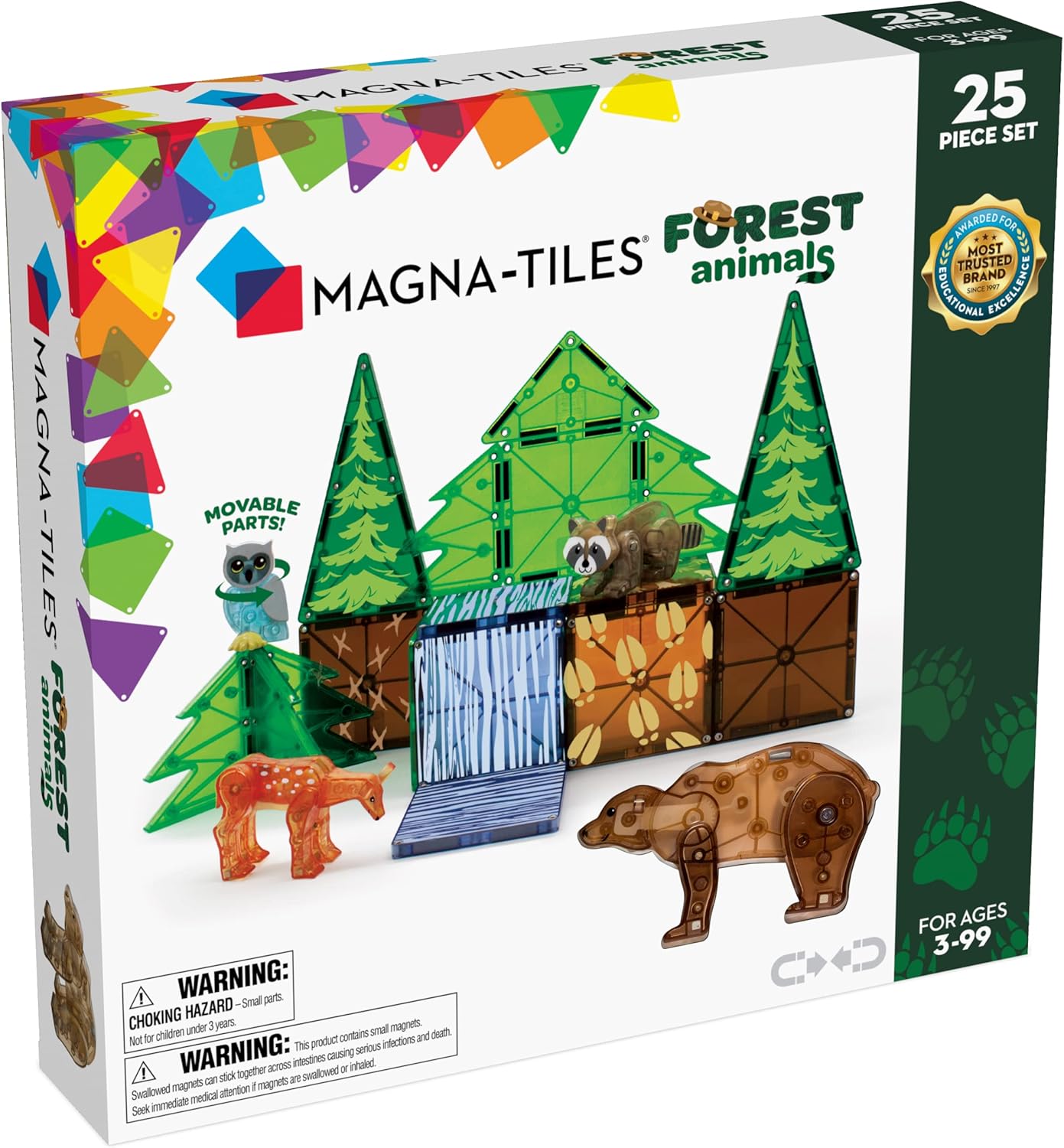Magna-Tiles Forest Animals 25-Piece Set - Magnetic Building Toys for Kids 3+ 1