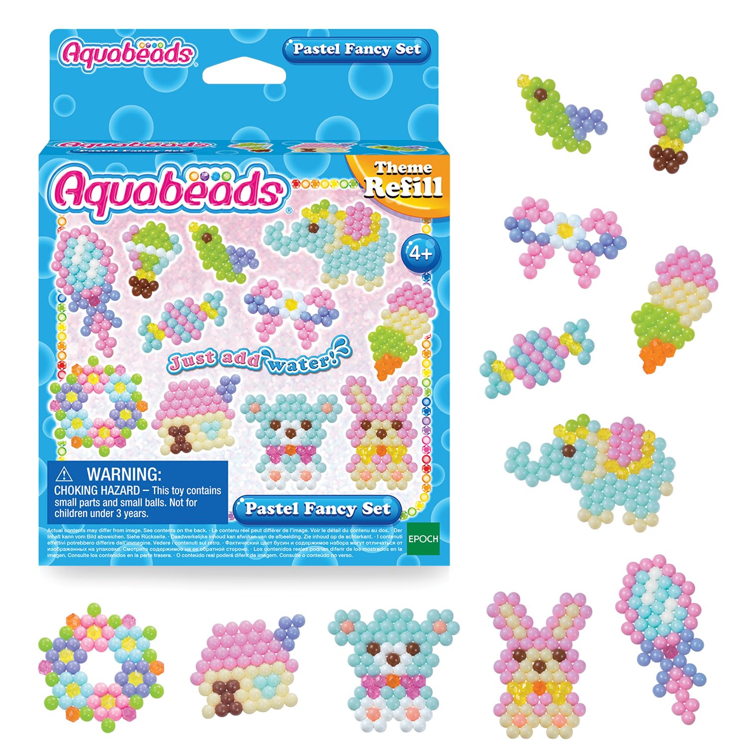 Aquabeads Pastel Fancy Set 31504 - 600+ Beads in 11 Colors | Ages 4+