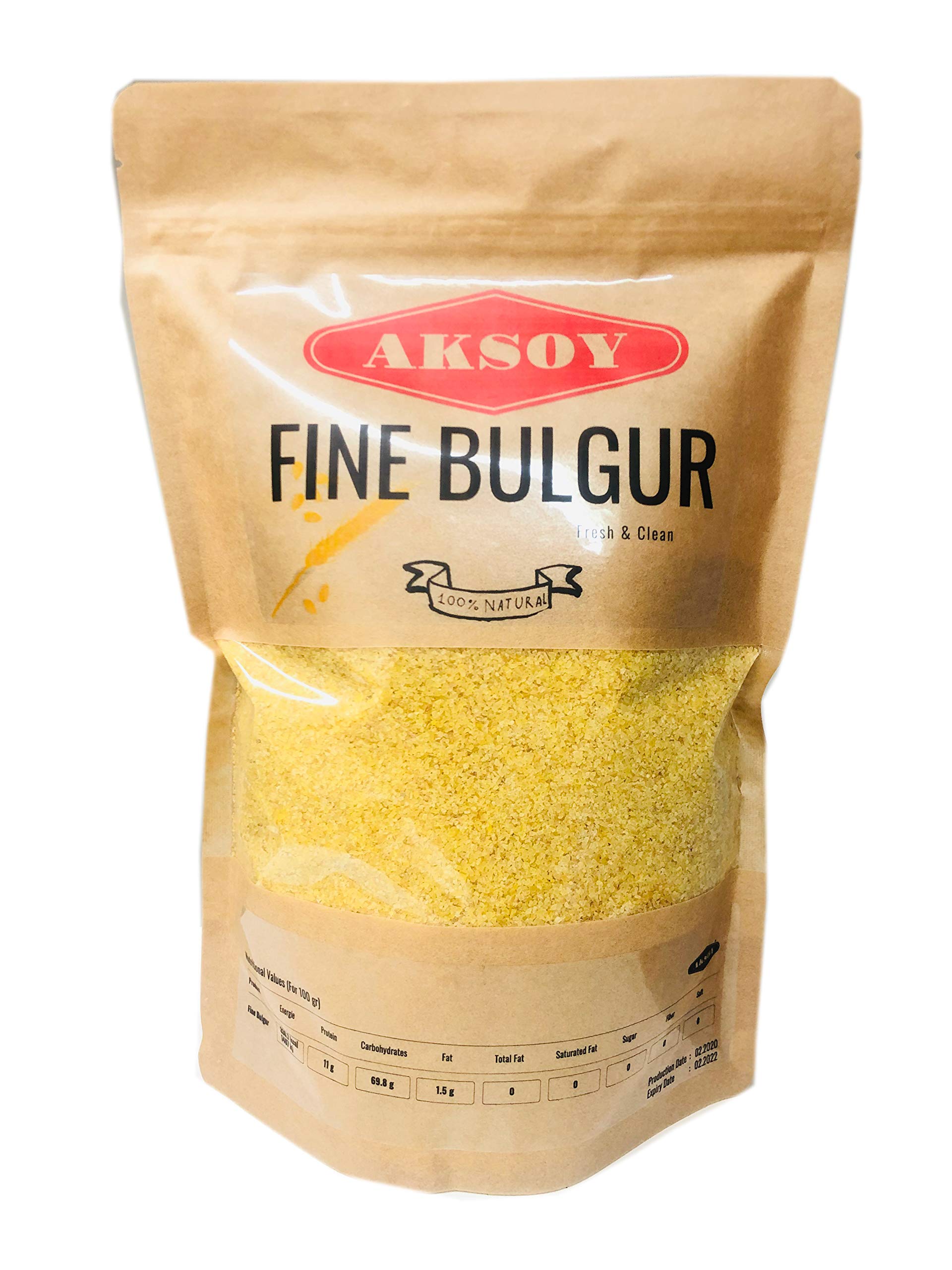 AKSOY Fine Bulgur Wheat - 1.25KG Pouch | Ideal for Salads & Meatballs | Vegan