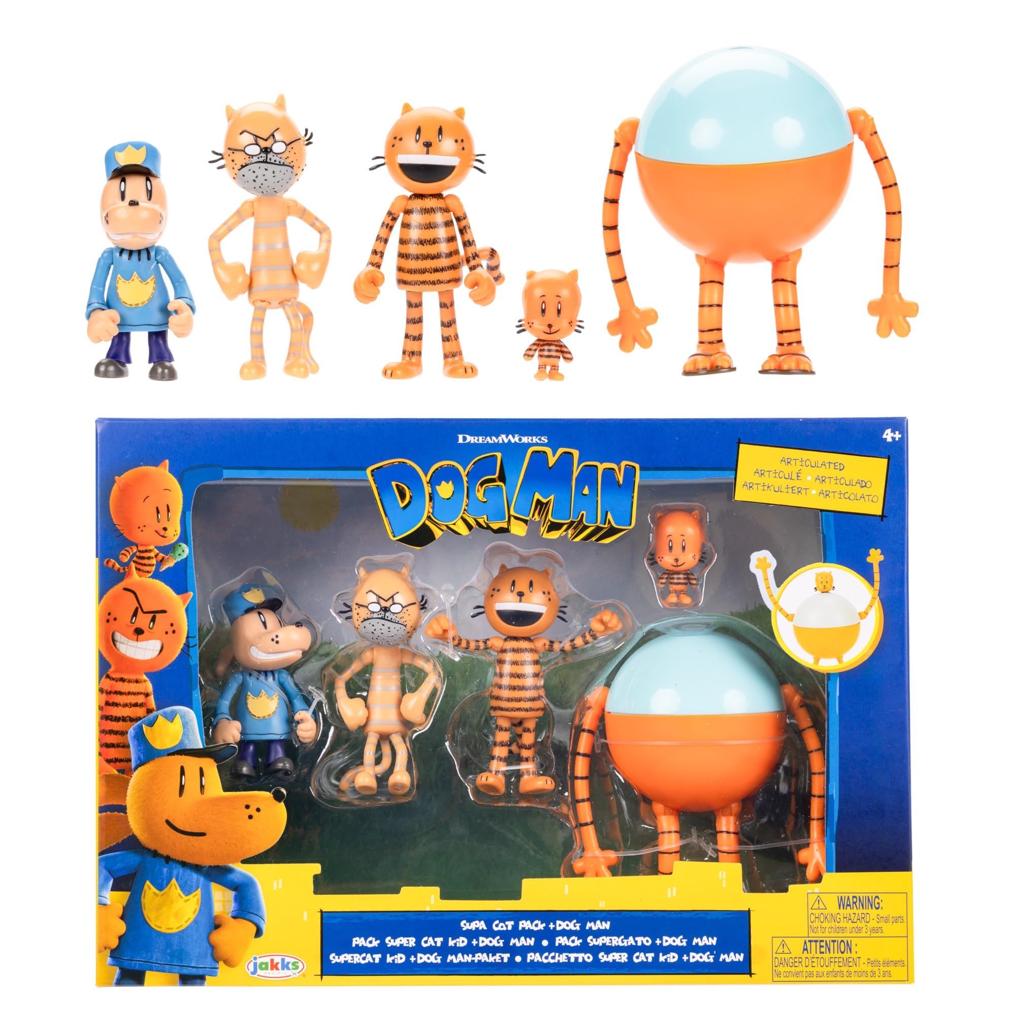 Dog Man Movie Action Figures Multipack - 6.3cm Articulated Play Figures 1