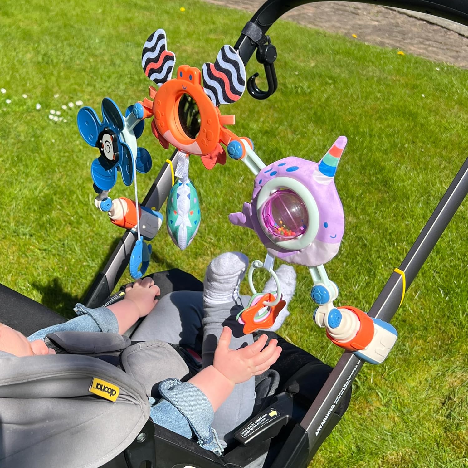 Nuby Ocean Friends Pram Toy Arch - Interactive Baby Toy for Sensory & Motor Skill Development 4