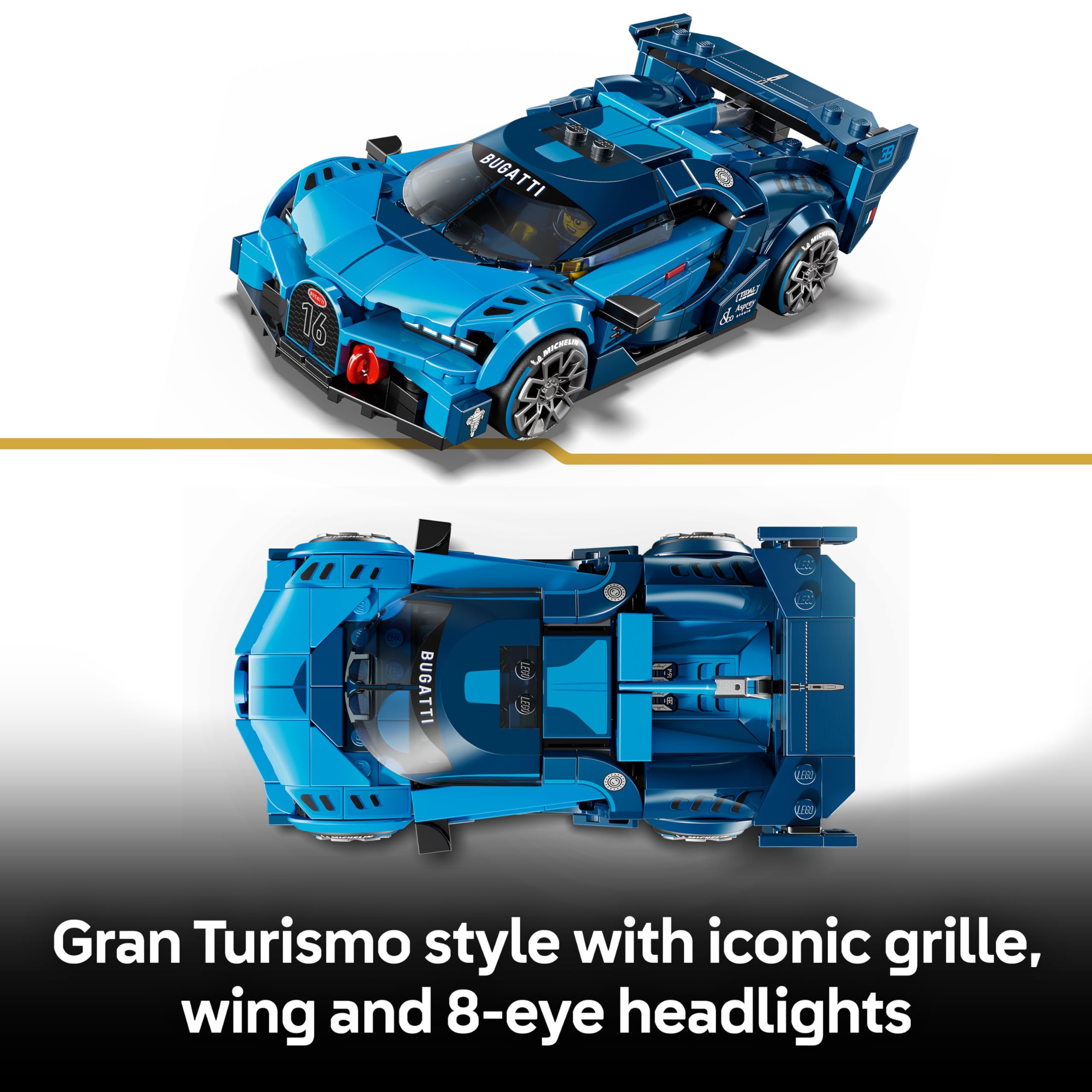 LEGO Speed Champions Bugatti Vision GT Hyper Sports Car Model Kit Toy | 284 Pieces | Ages 9+ 3