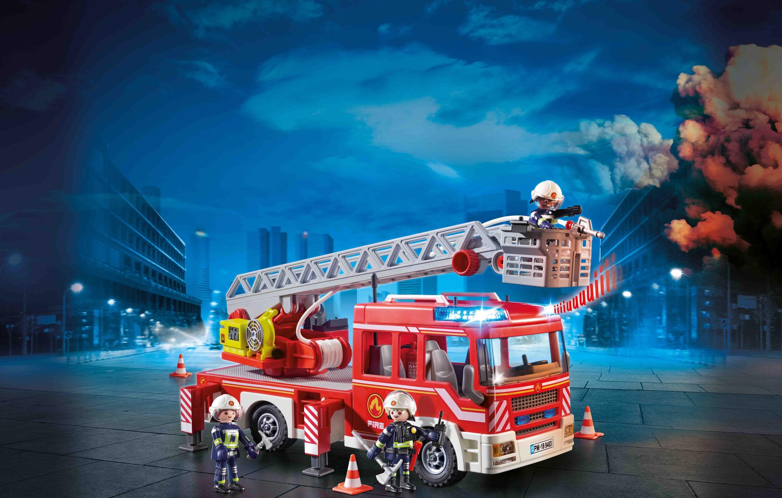 Playmobil City Action 9463 Fire Ladder Unit with Lights, Sounds & Water Pump | Ages 4+ 8