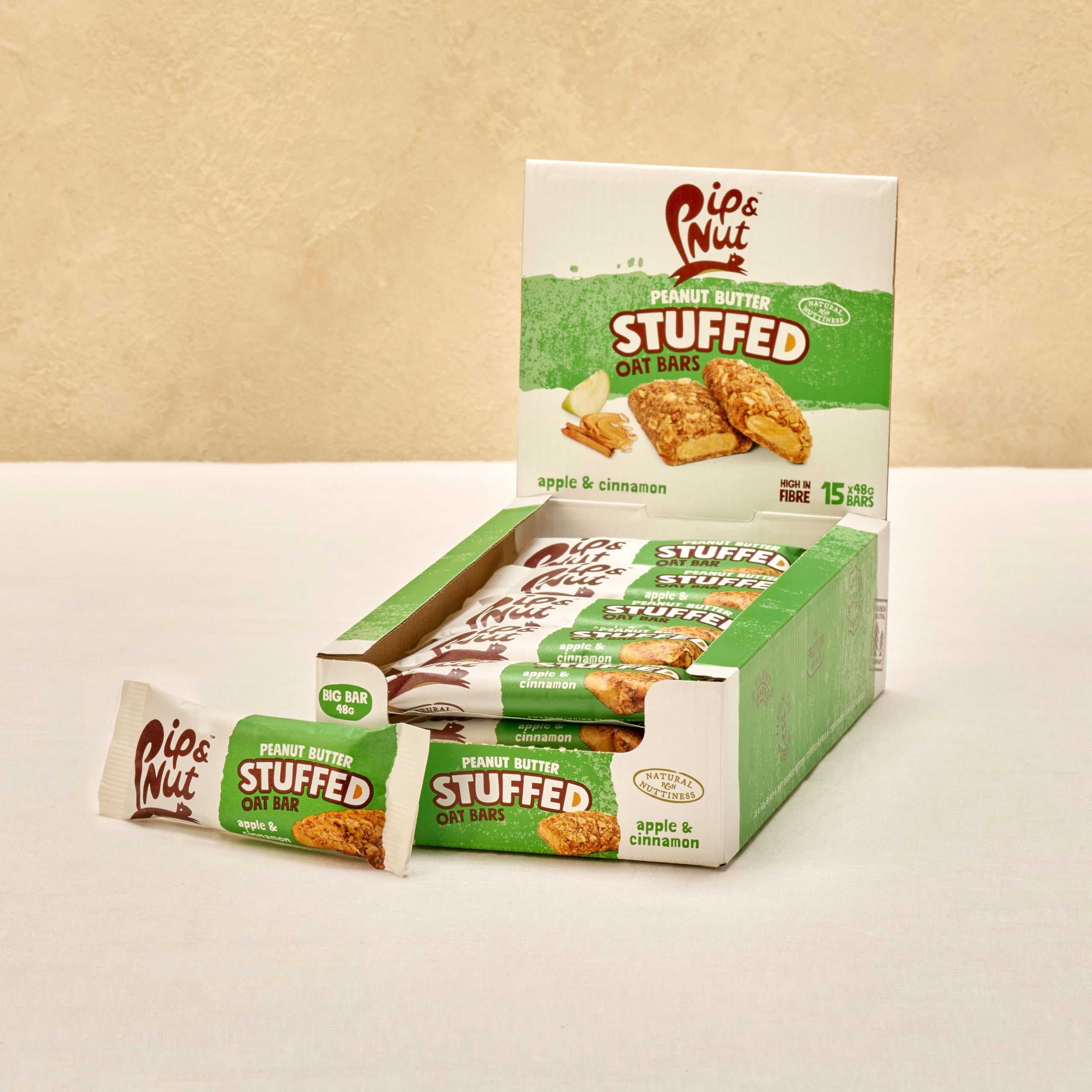 Pip & Nut Peanut Butter Stuffed Oat Bar Apple & Cinnamon | 15 Count (48g Each) 4