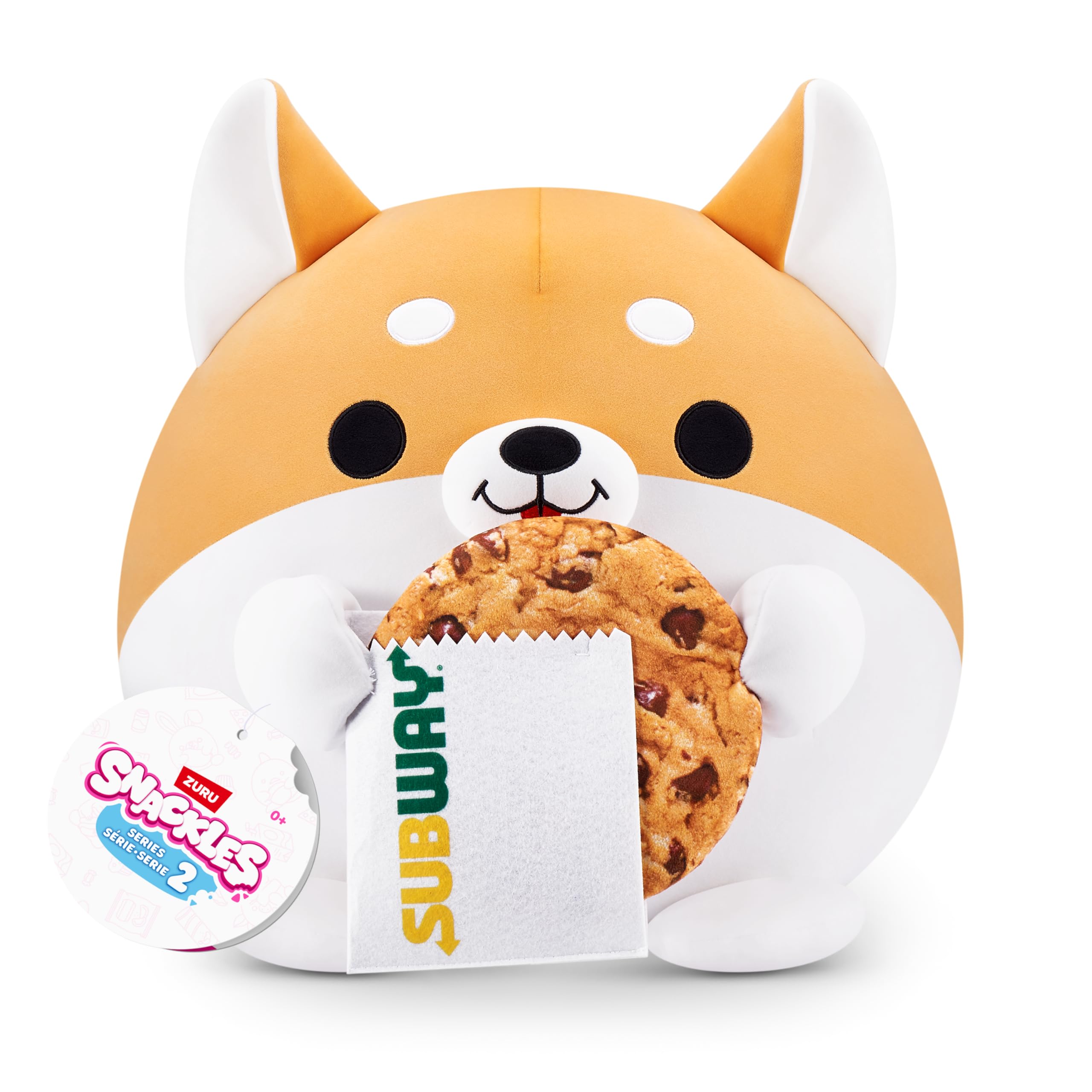 Snackles Series 2 Wave 2 - Corgi with Subway Cookie, 35 cm Super Soft Plush Collectible Toy 1