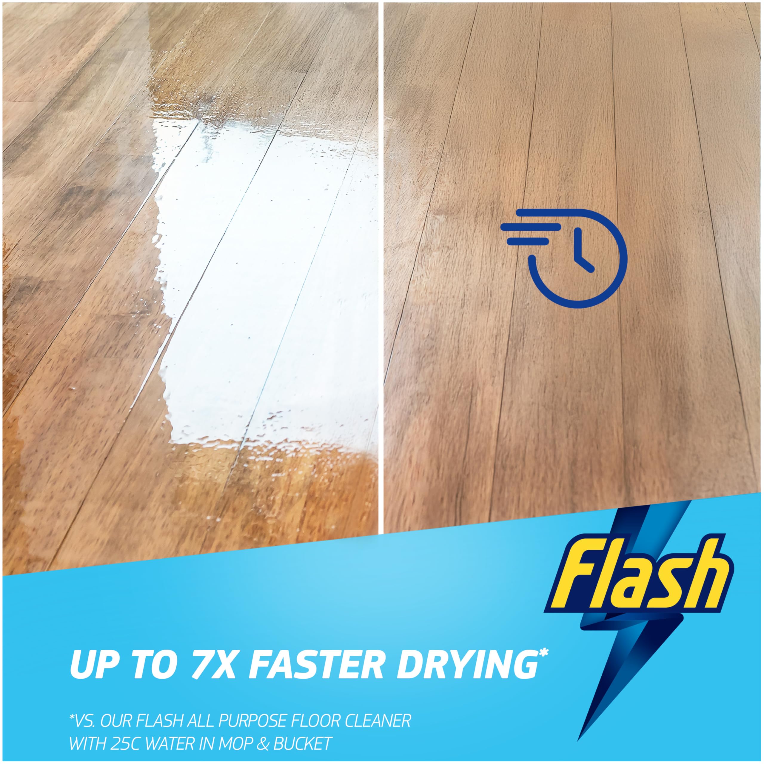 FLASH Direct To Floor Cleaner - Fast Dry & Dirt Removal | Fresh Lemon Zest | 800ML 8