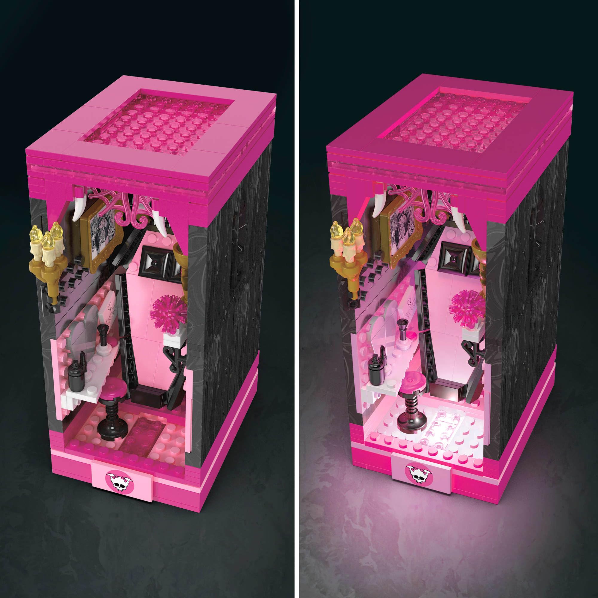 MEGA Monster High Draculaura's Boo-k Crypt Building Set with Poseable Micro-Figure 4