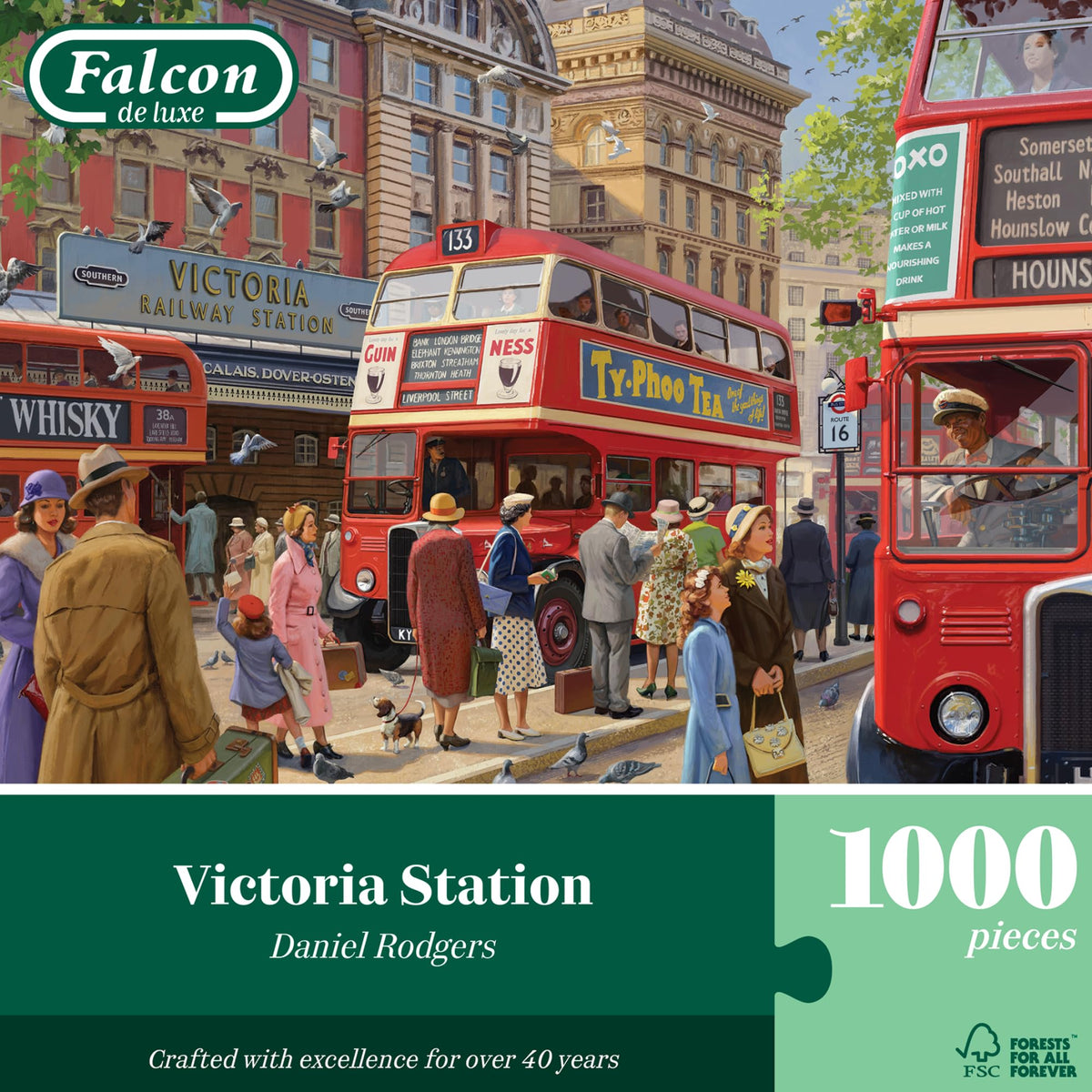 Falcon Victoria Station - 1000 Piece Jigsaw Puzzle | Classic British Illustration | 68 x 49 cm