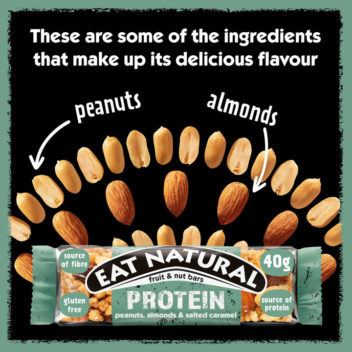 Eat Natural Protein Peanuts, Almonds & Salted Caramel Fruit & Nut Bars (12 x 40g)