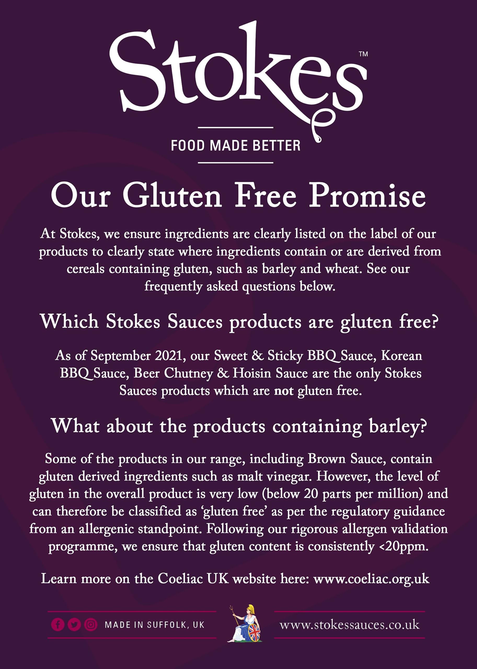 Stokes Real Brown Sauce 3PK SQUEEZY - Rich & Spicy Brown Sauce with Date Purée & Black Treacle 3