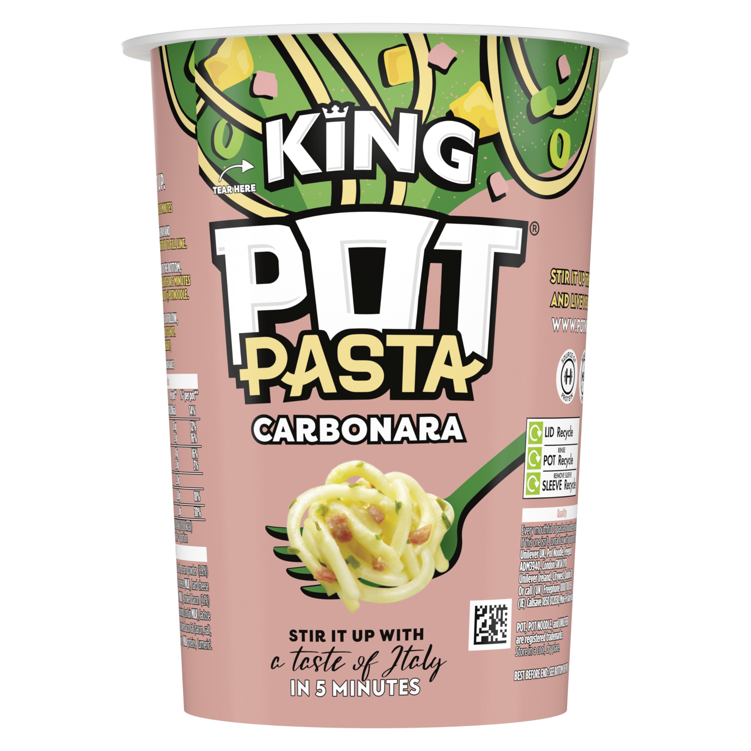 Pot Noodle - King Pot Pasta Creamy Carbonara Instant Snack 4