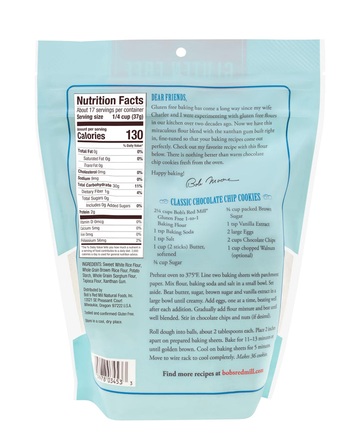 Bob's Red Mill - Gluten Free 1 to 1 Baking Flour, 624g Pouch