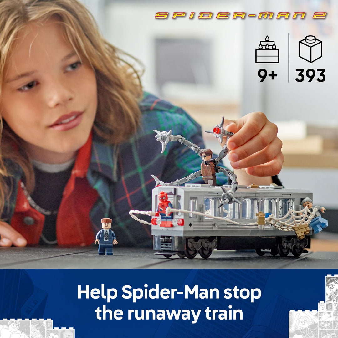 LEGO Marvel Spider-Man vs. Doc Ock Subway Train Scene - Building Playset for Ages 9+