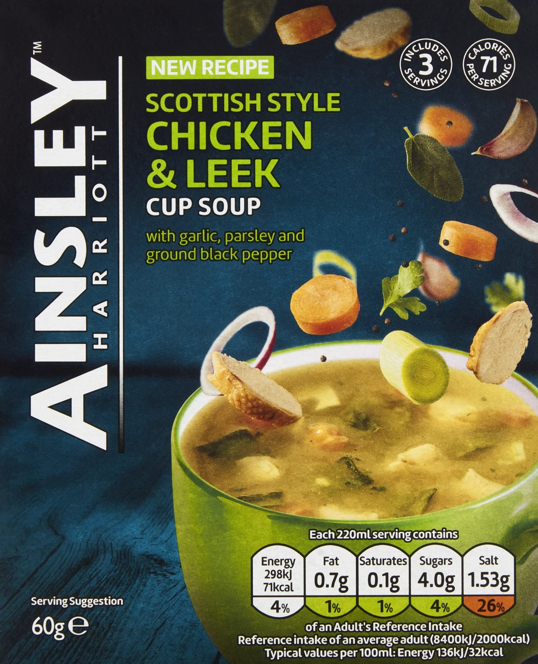 Ainsley Harriott Scottish Chicken and Leek Cup Soup 60g (Pack of 8) 1