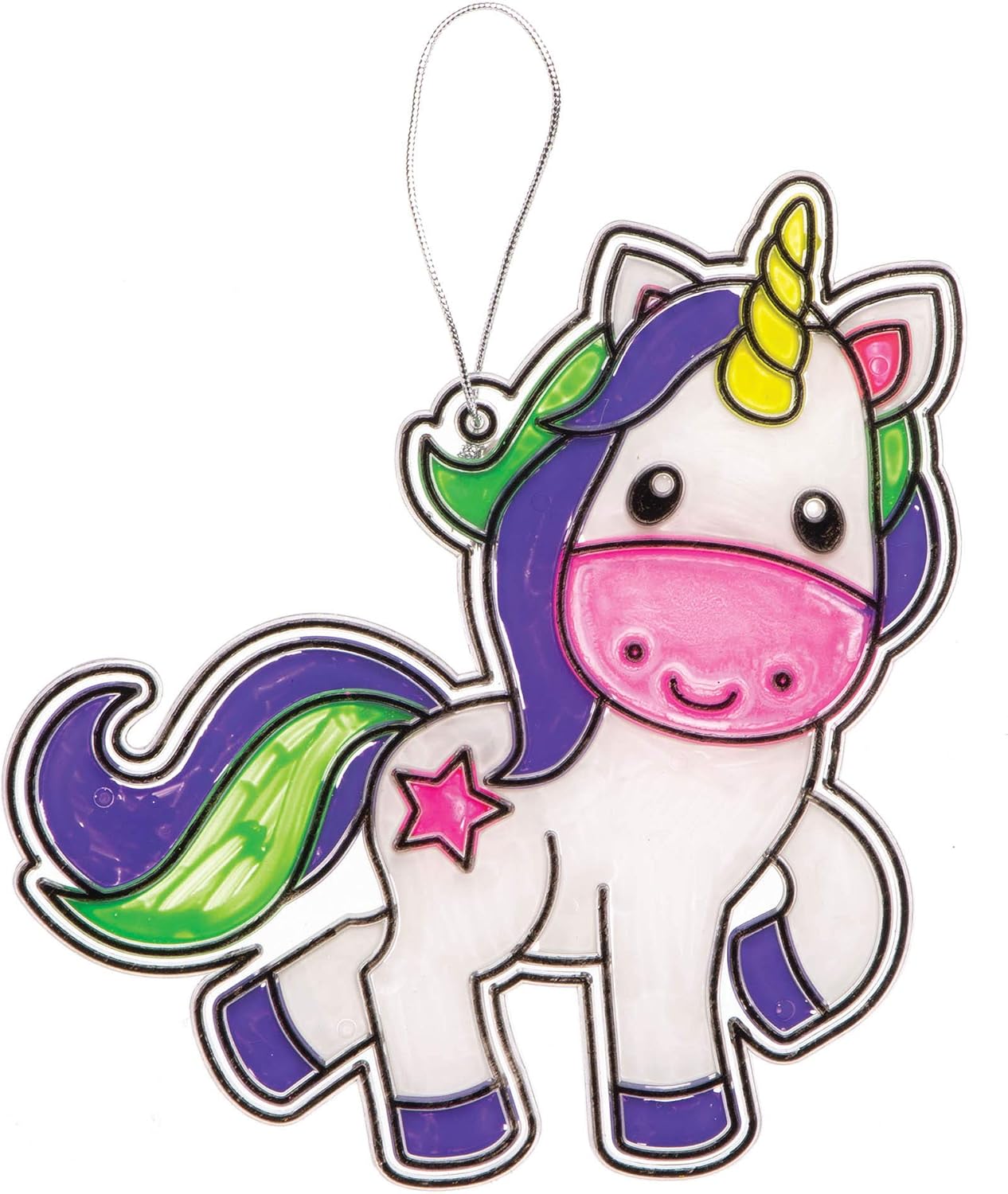 Baker Ross Unicorn Suncatcher Decorations - Arts & Crafts Kit for Kids 6