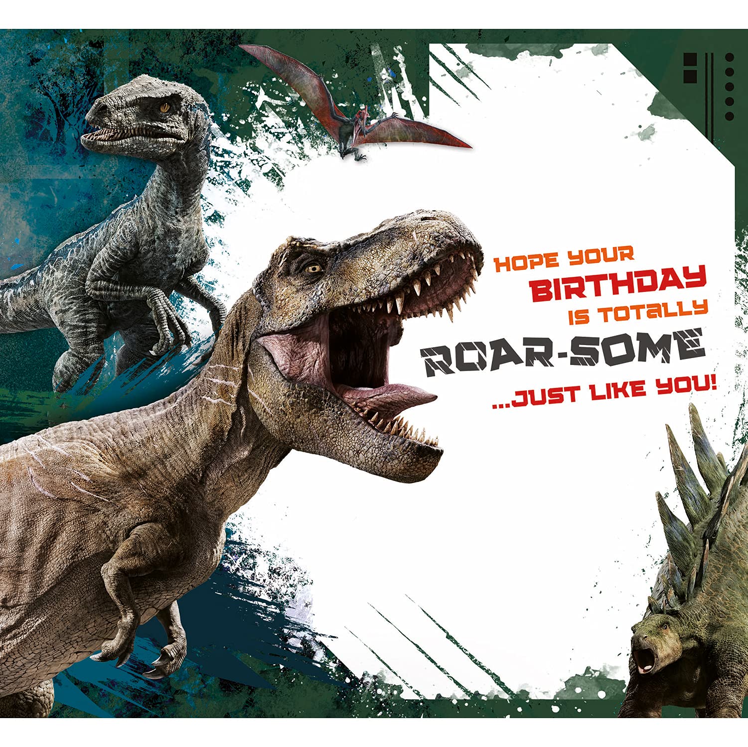 Jurassic World Son Birthday Card - Multi Color | 9 x 5 Inch 4