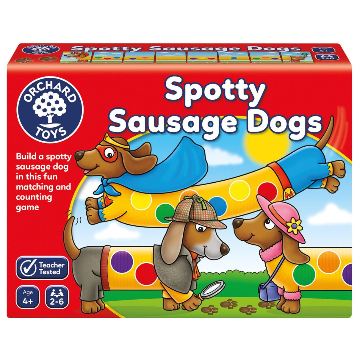 Orchard Toys Spotty Sausage Dogs - Educational Board Game for Ages 4+, 2-6 Players