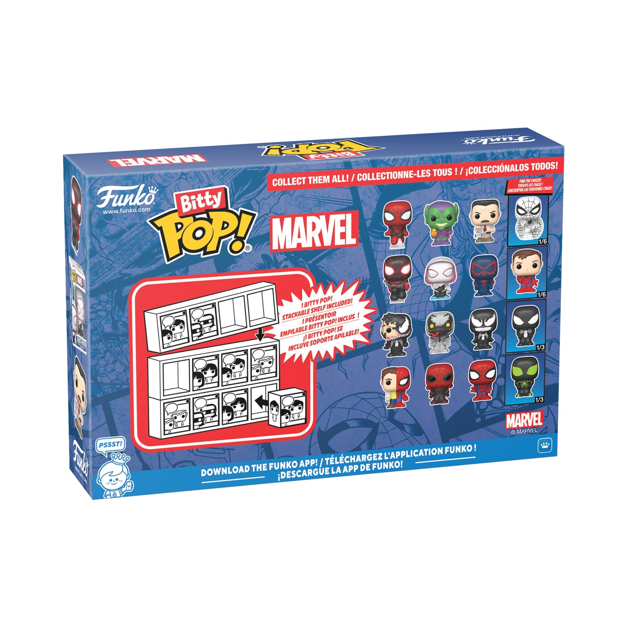 Funko Bitty Pop! Spider-Man 4pk - Marvel Comics Chibi Figures | 0.9 Inch Vinyl | Ages 3+ 3