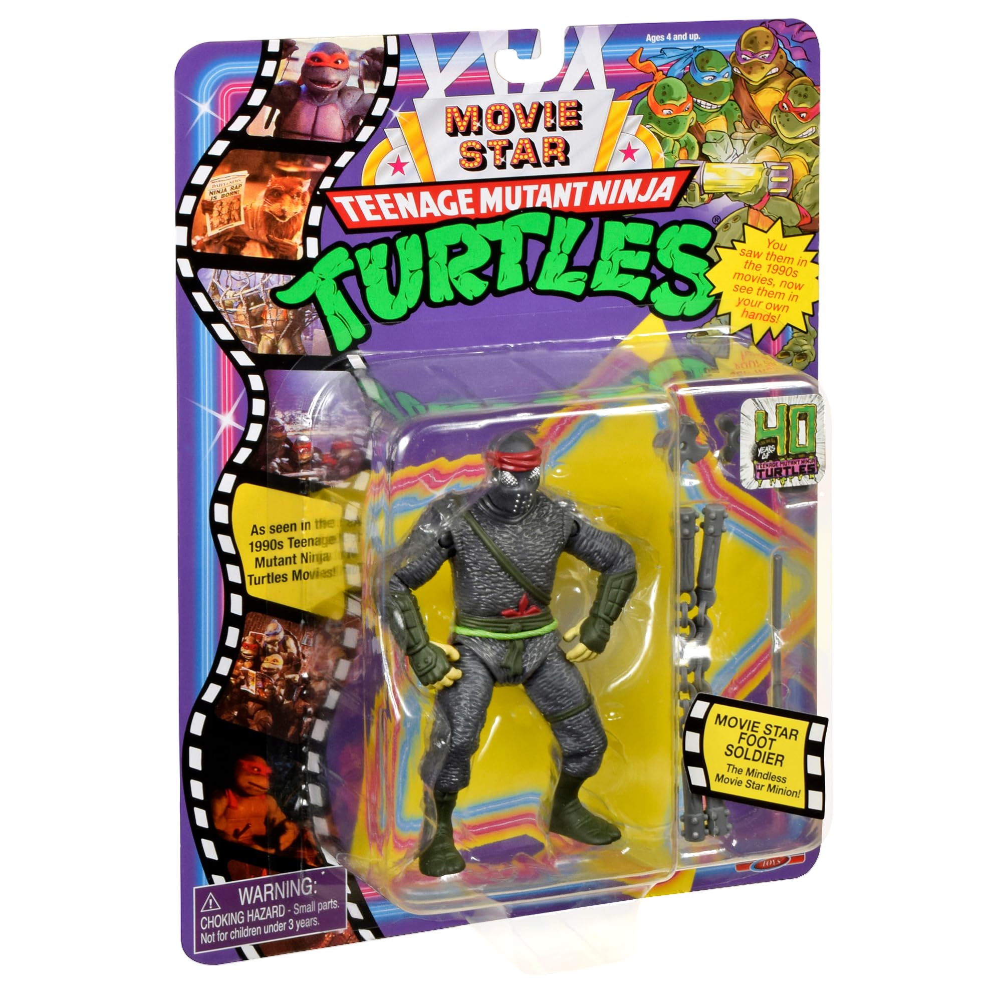 Teenage Mutant Ninja Turtles Foot Soldier Action Figure - 4-Inch Scale | Classic Movie Edition 4