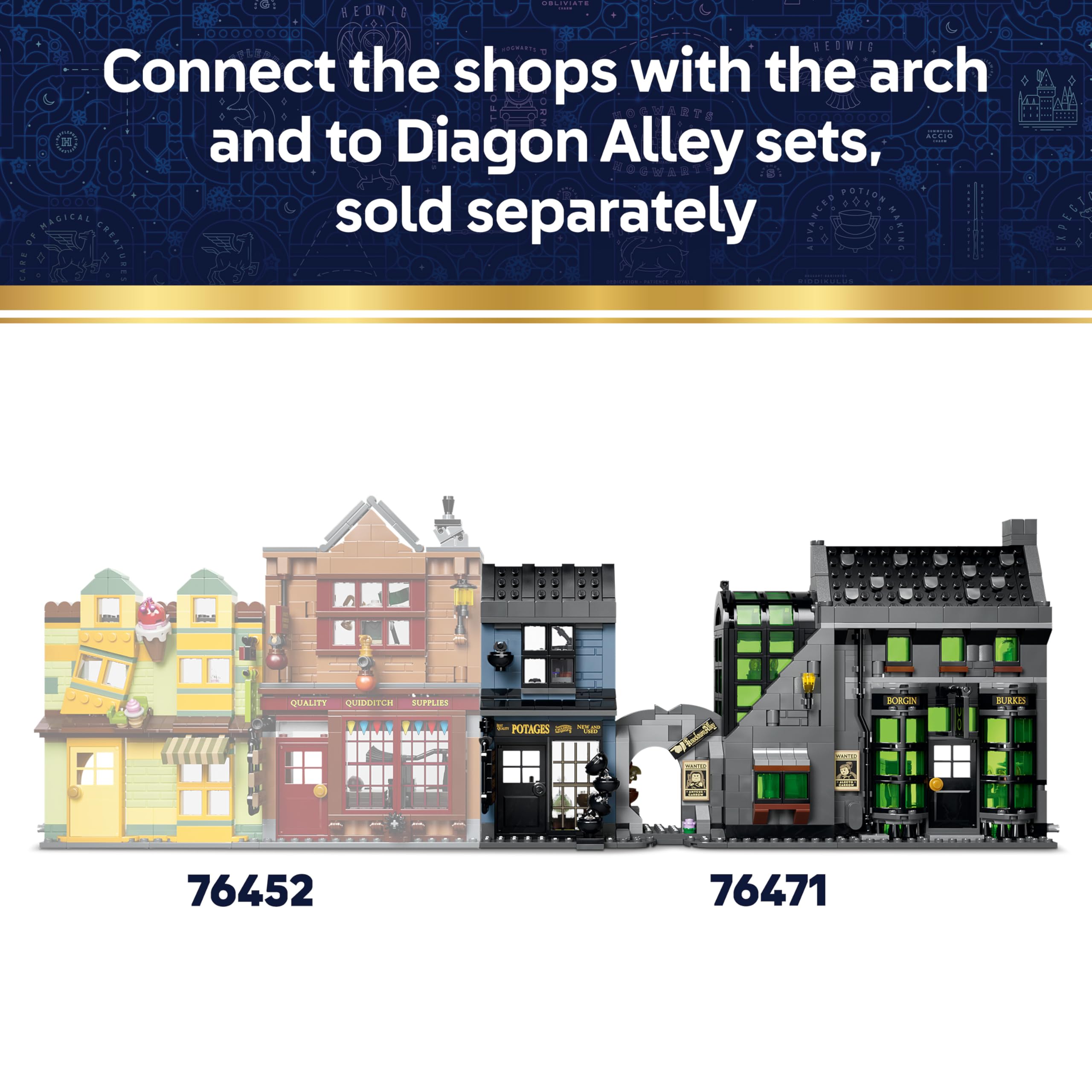 LEGO Harry Potter Knockturn Alley Wizarding Shops Building Set - 8 Minifigures, Ages 8+ 7